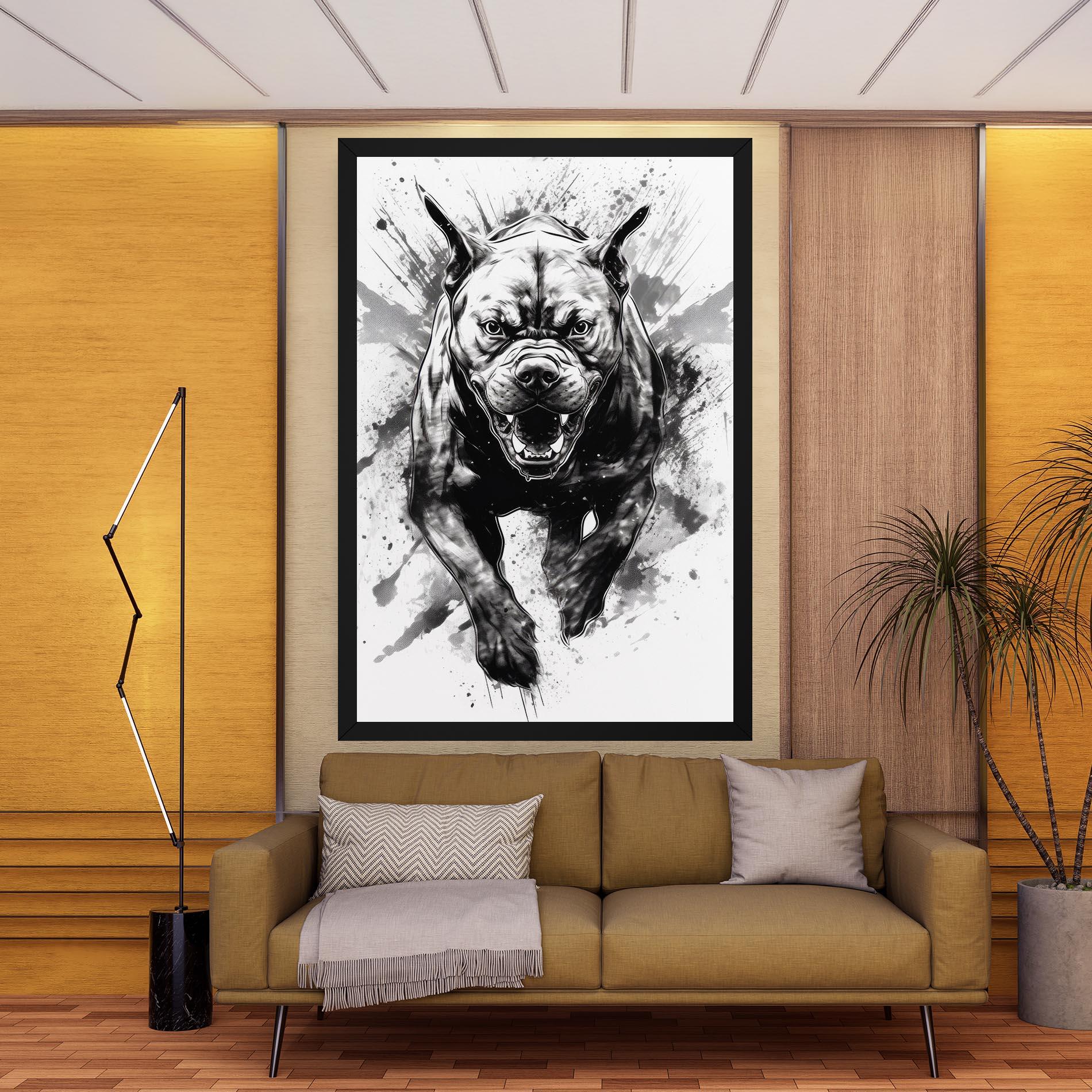 Tablou Canvas Angry Dog Jump mockup 9