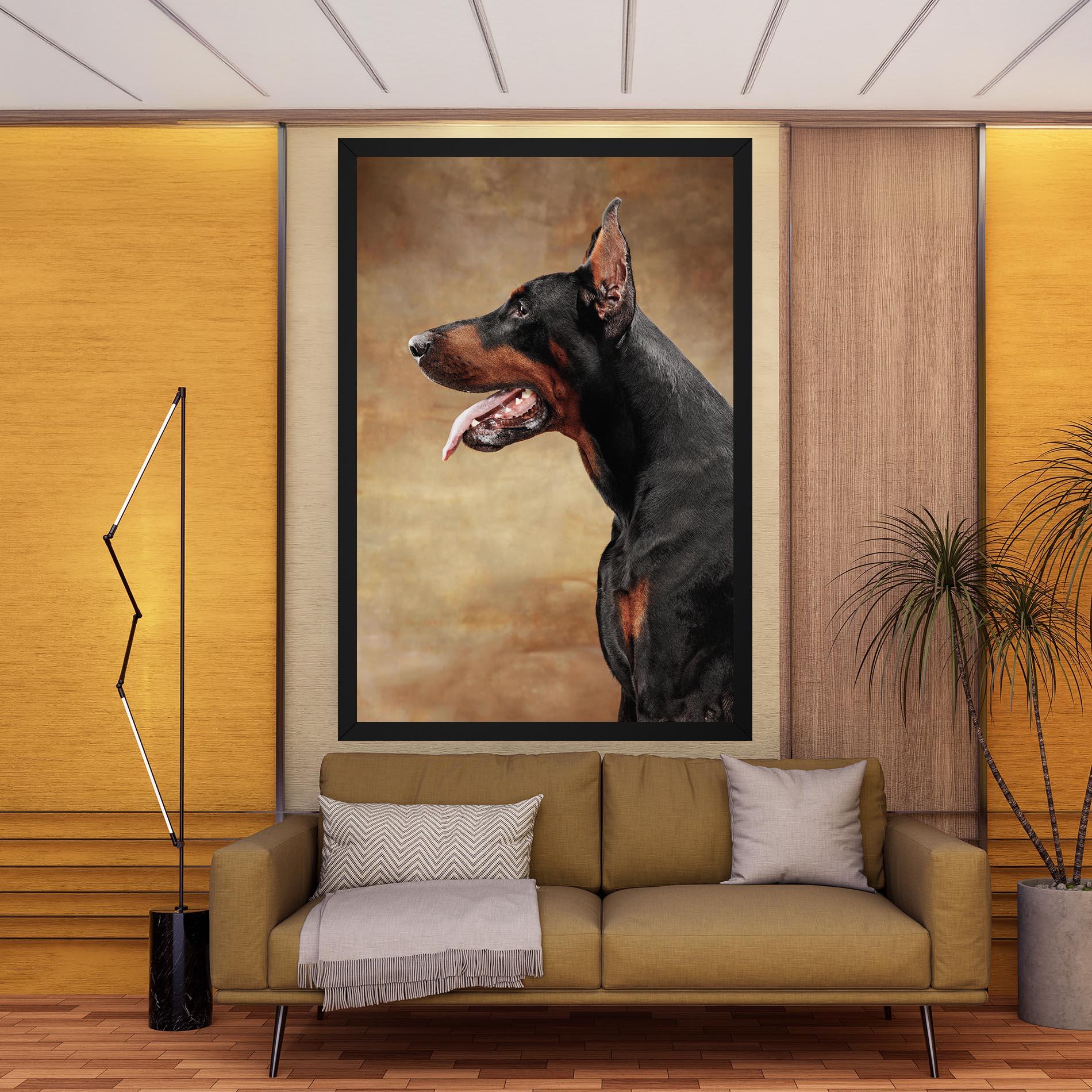 Tablou Canvas Doberman Pinscher mockup 9