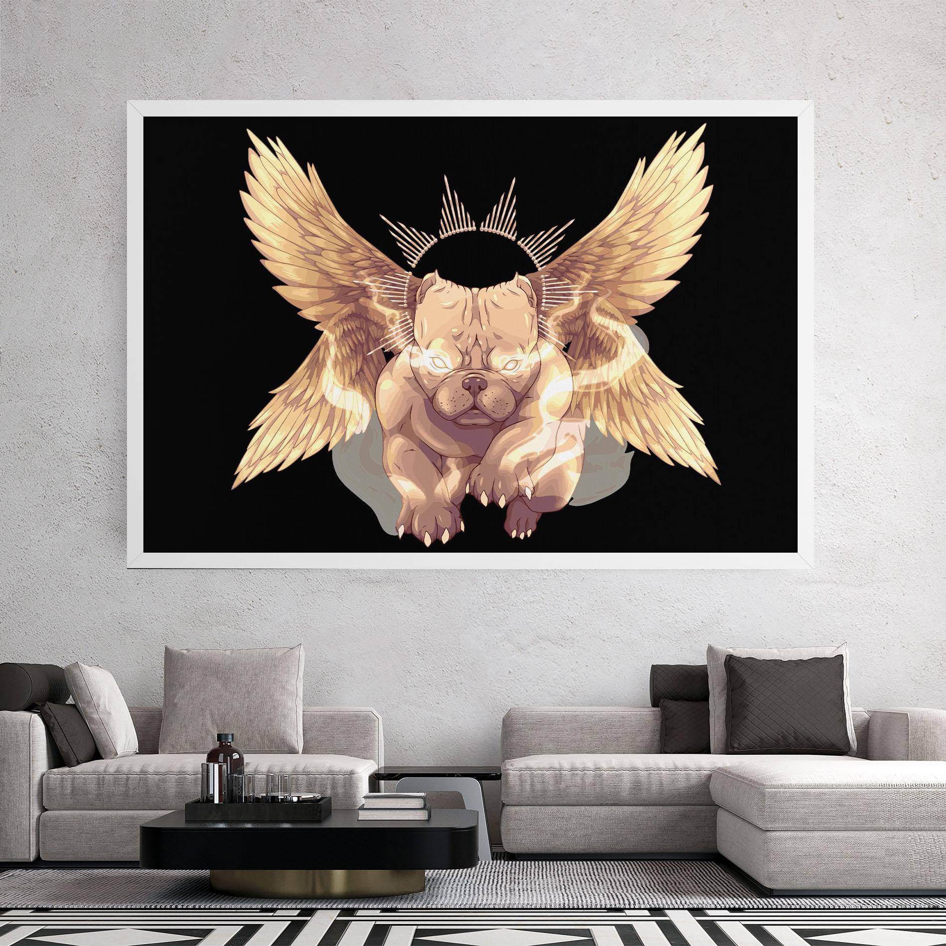 Tablou Canvas Angel Dog mockup 2