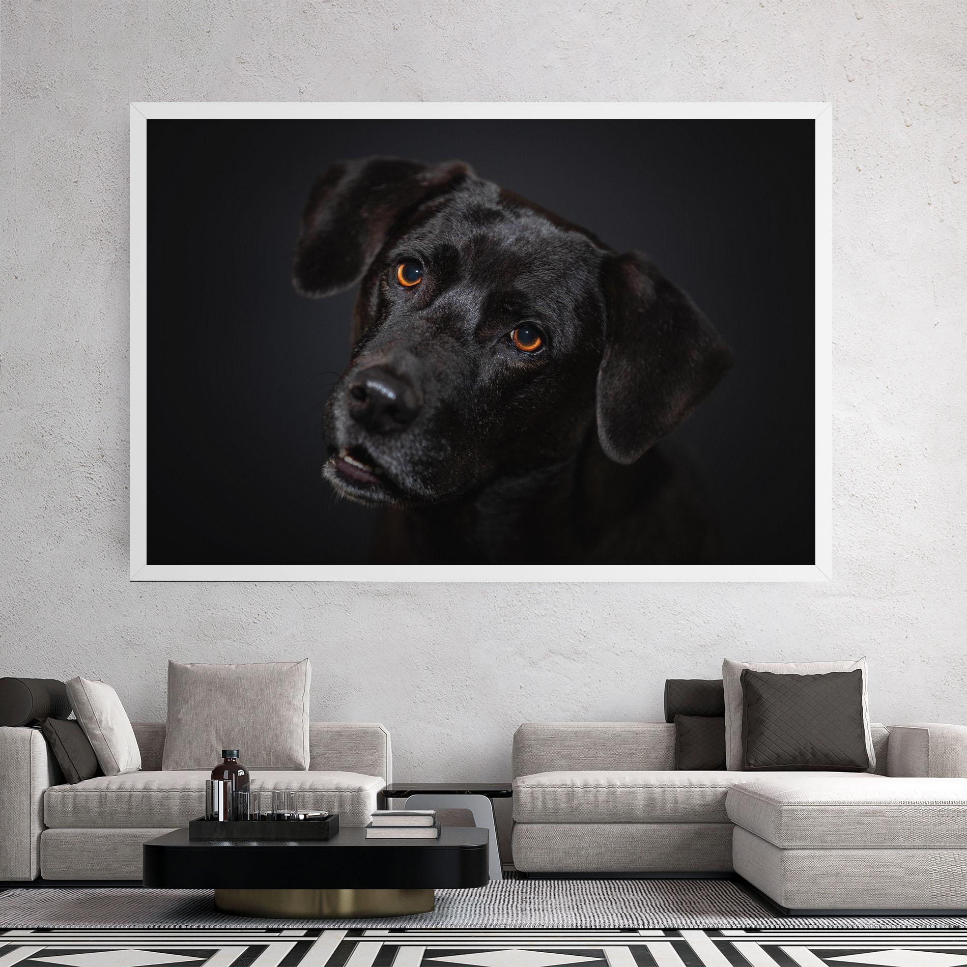 Tablou Canvas Black Dog Portrait mockup 2