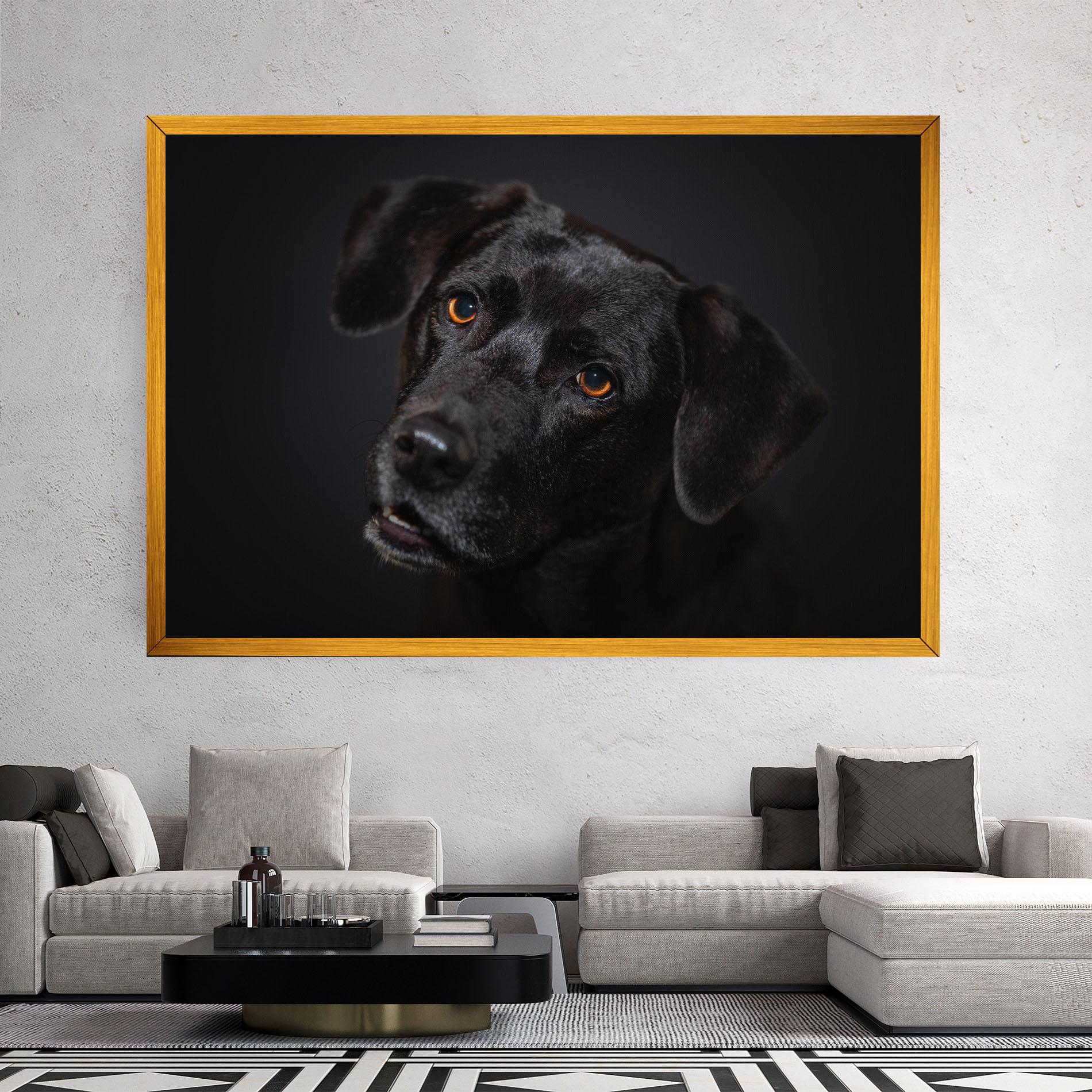 Tablou Canvas Black Dog Portrait mockup 2