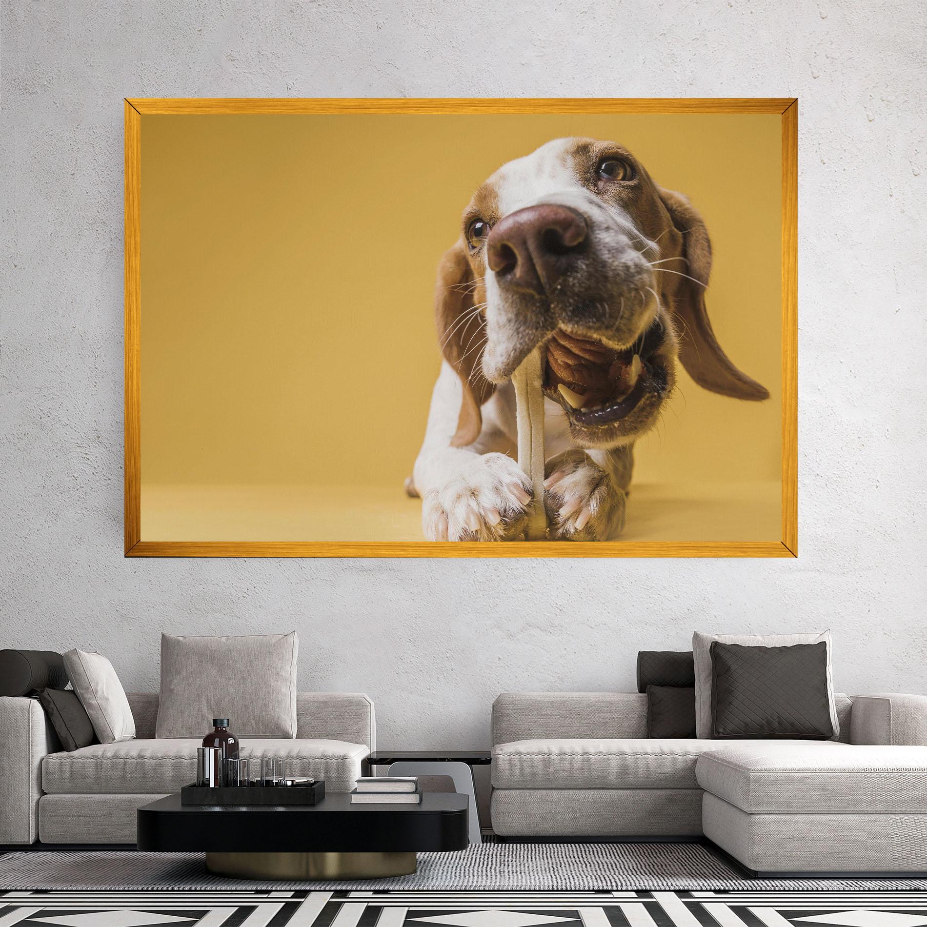 Tablou Canvas Dog Eating Bone mockup 2