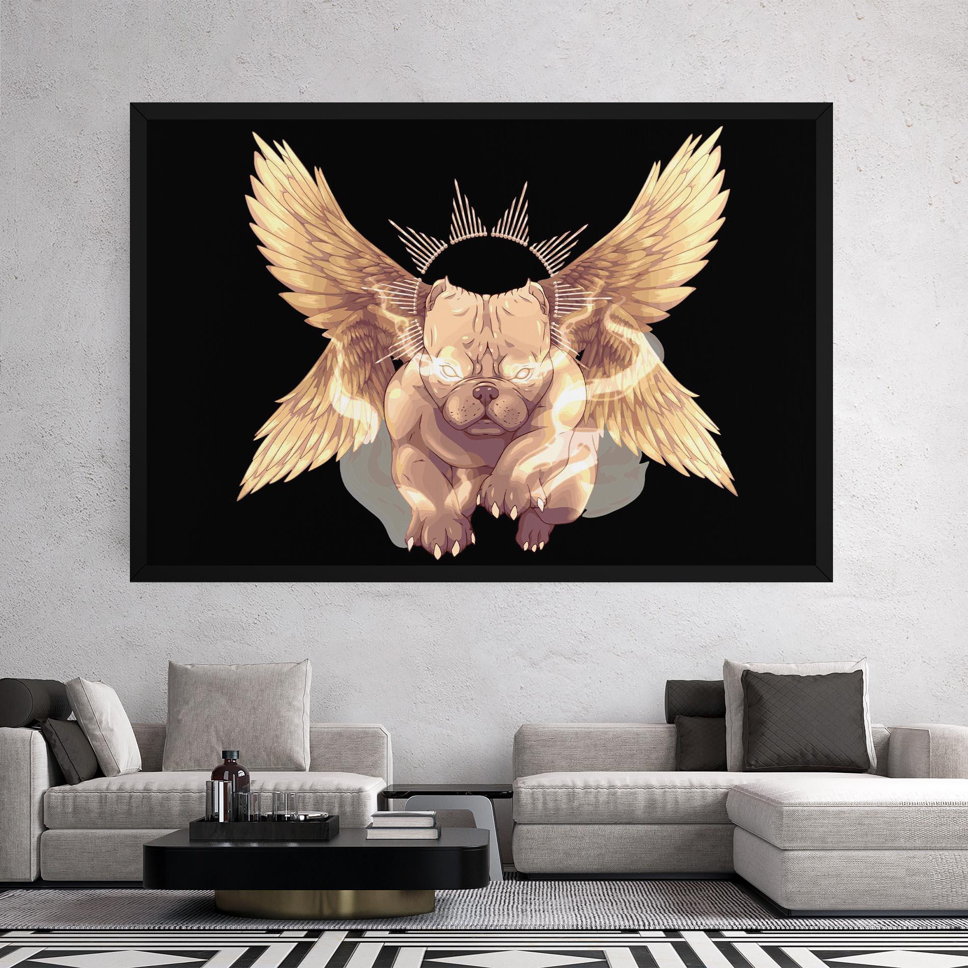 Tablou Canvas Angel Dog mockup 2