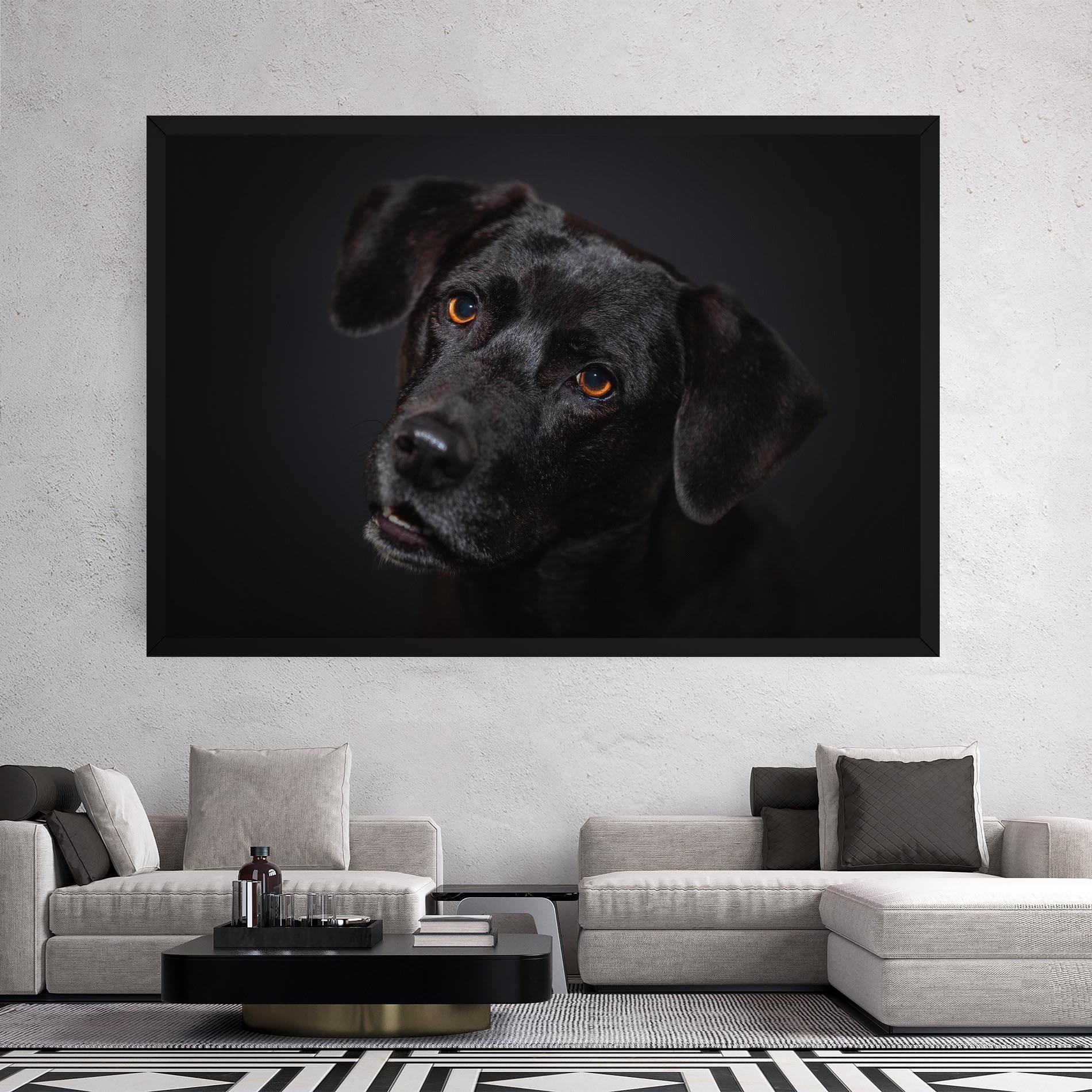 Tablou Canvas Black Dog Portrait mockup 2