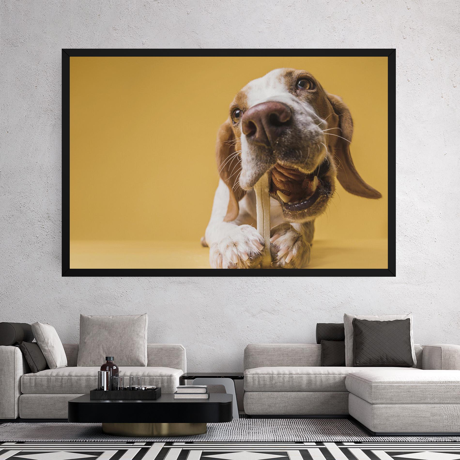 Tablou Canvas Dog Eating Bone mockup 2