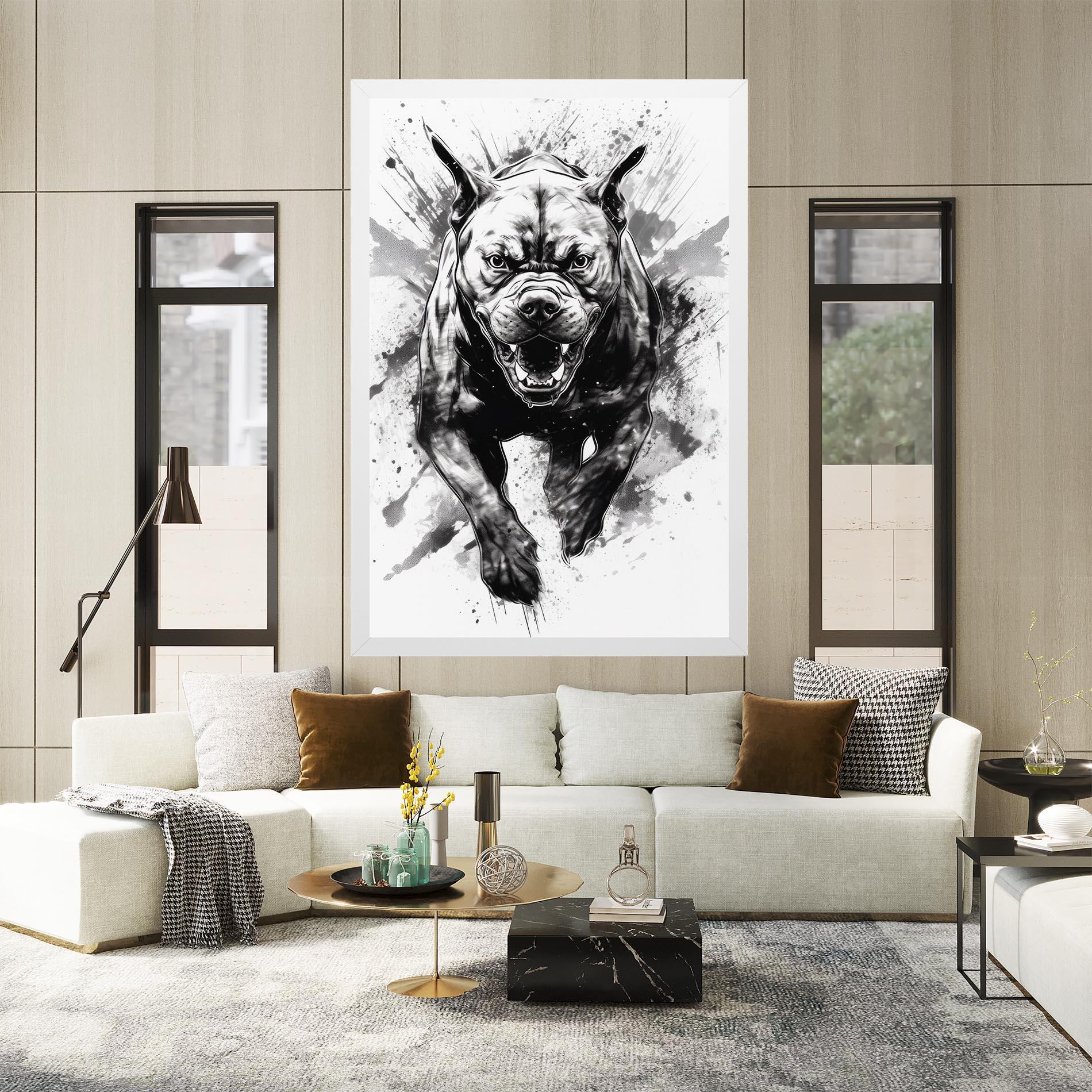 Tablou Canvas Angry Dog Jump mockup 2