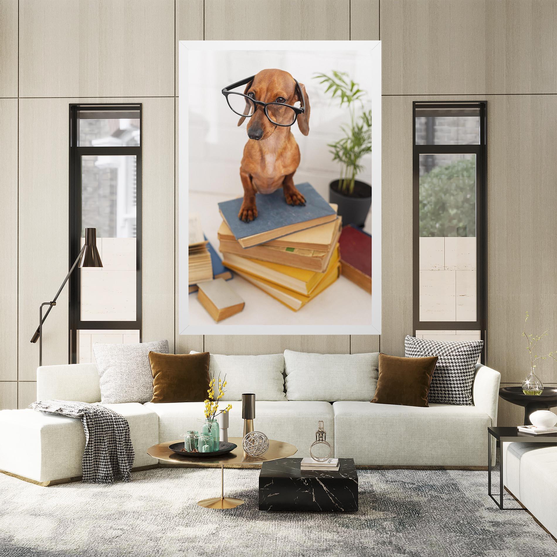 Tablou Canvas Books Cute Dog mockup 2