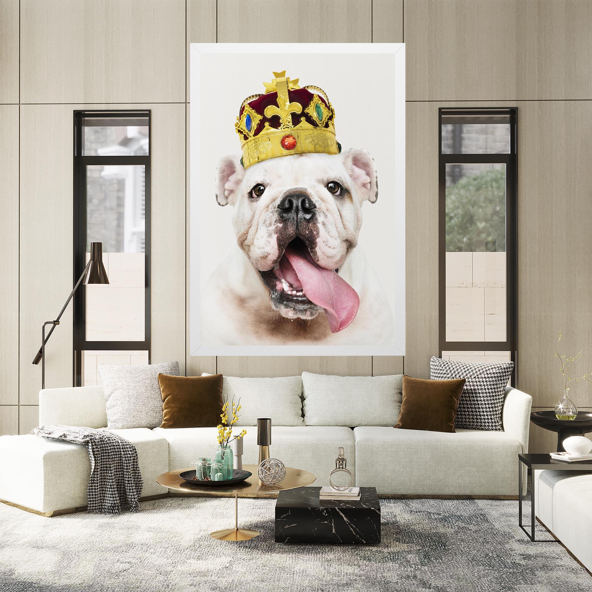 Tablou Canvas Bulldog Wearing Crown mockup 2