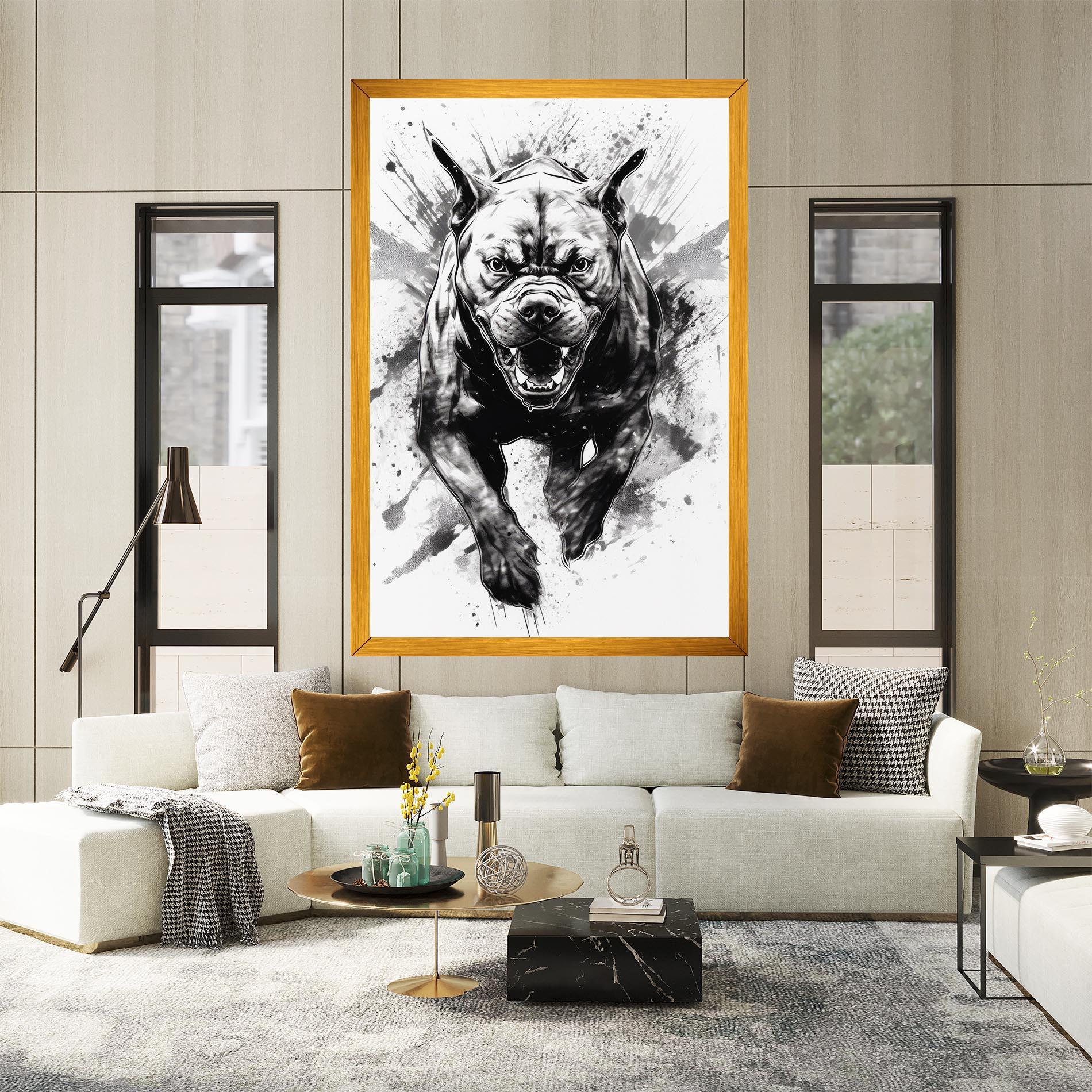 Tablou Canvas Angry Dog Jump mockup 2