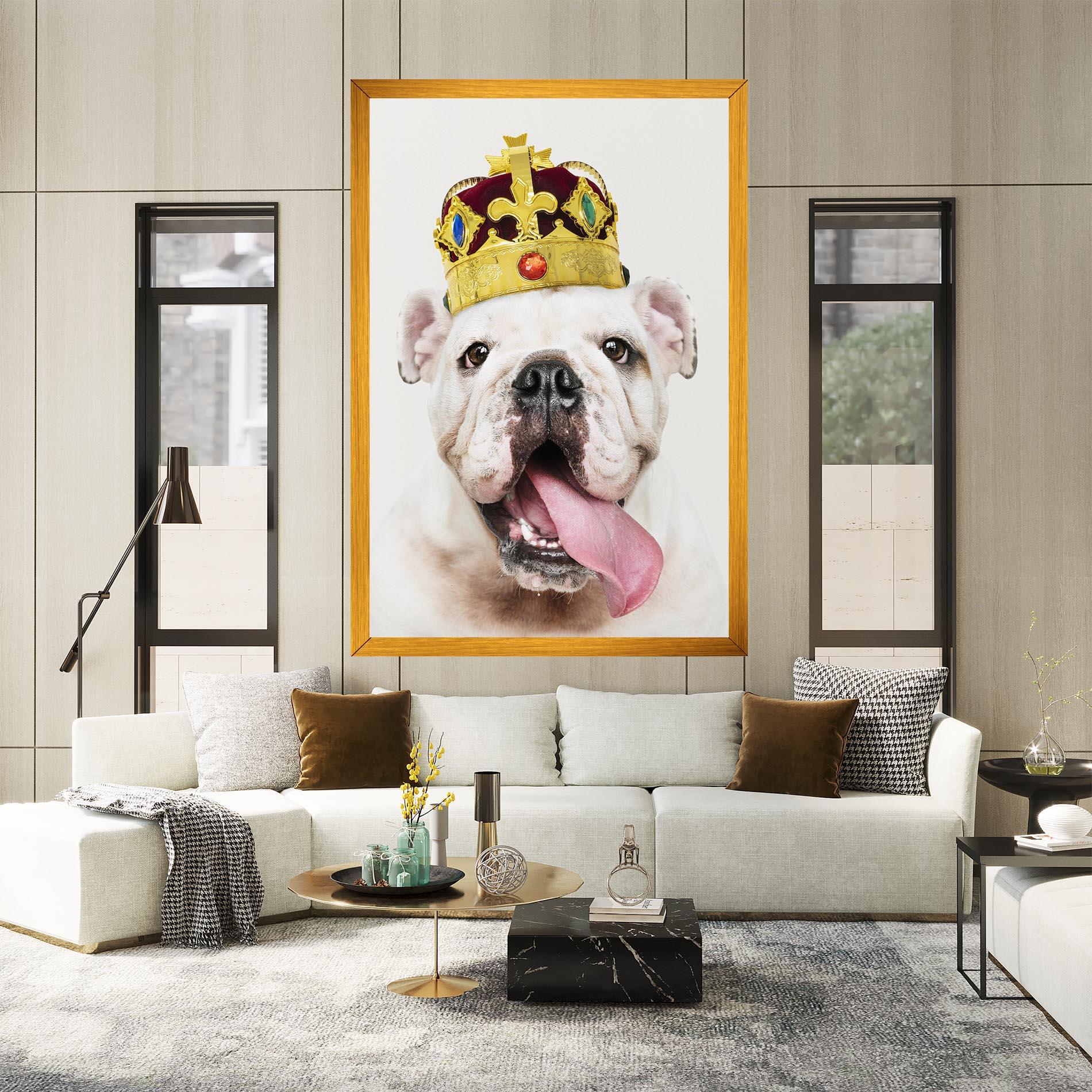 Tablou Canvas Bulldog Wearing Crown mockup 2
