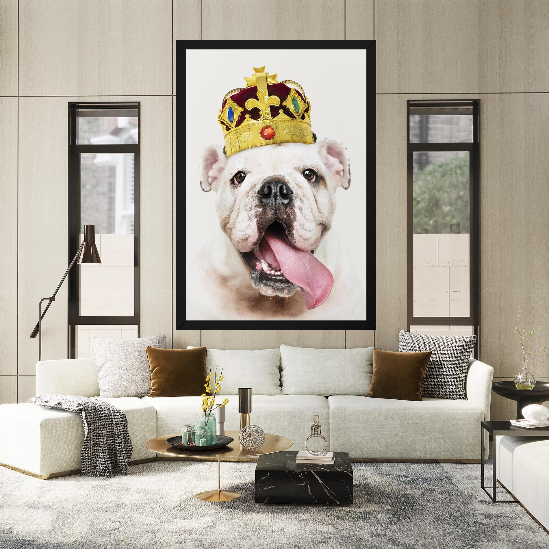 Tablou Canvas Bulldog Wearing Crown mockup 2
