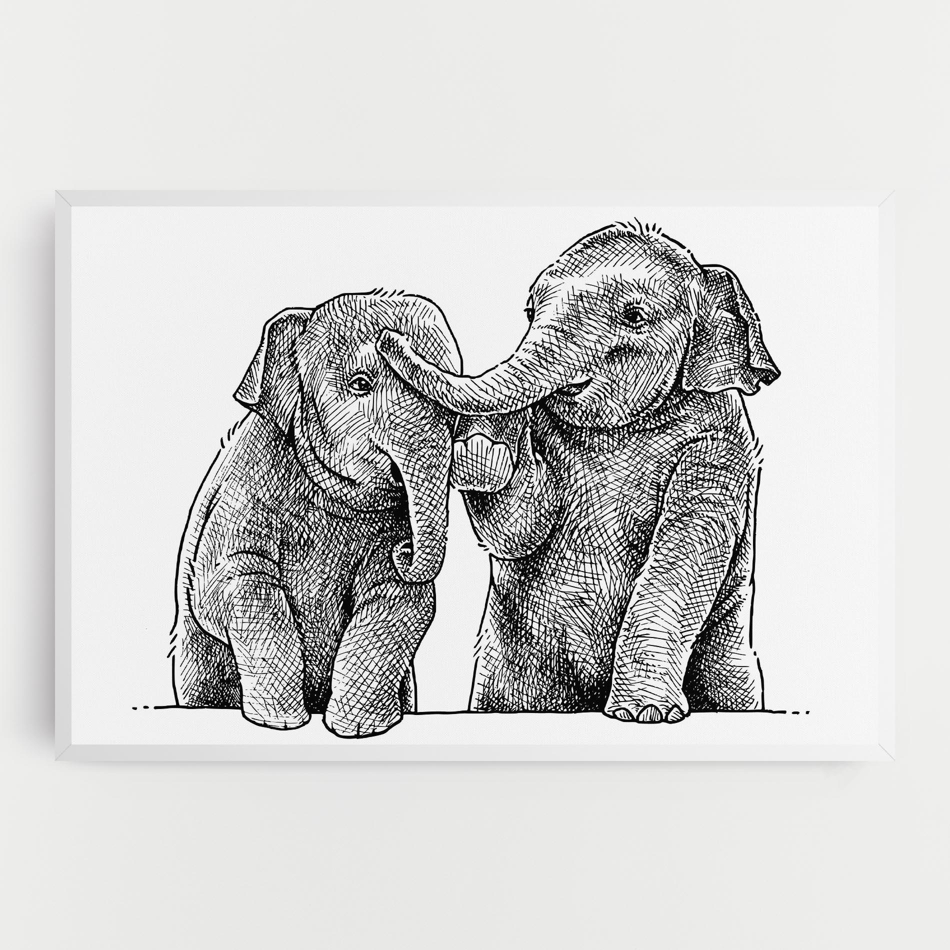 Tablou Canvas Baby Elephants mockup 0