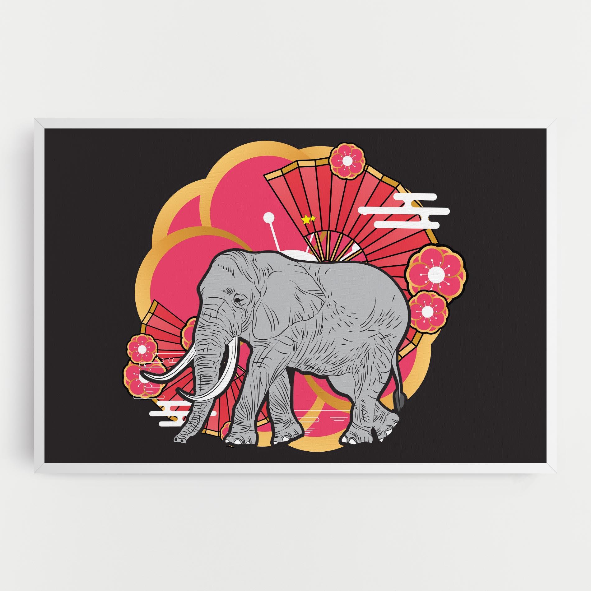 Tablou Canvas Elephant On Pink mockup 0