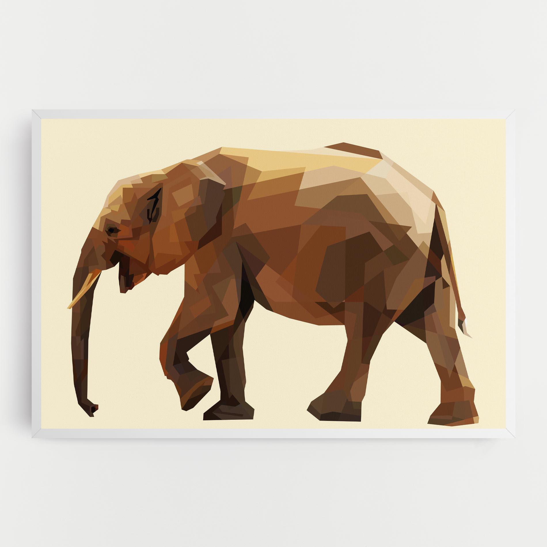 Tablou Canvas Walking Elephant Cream mockup 0