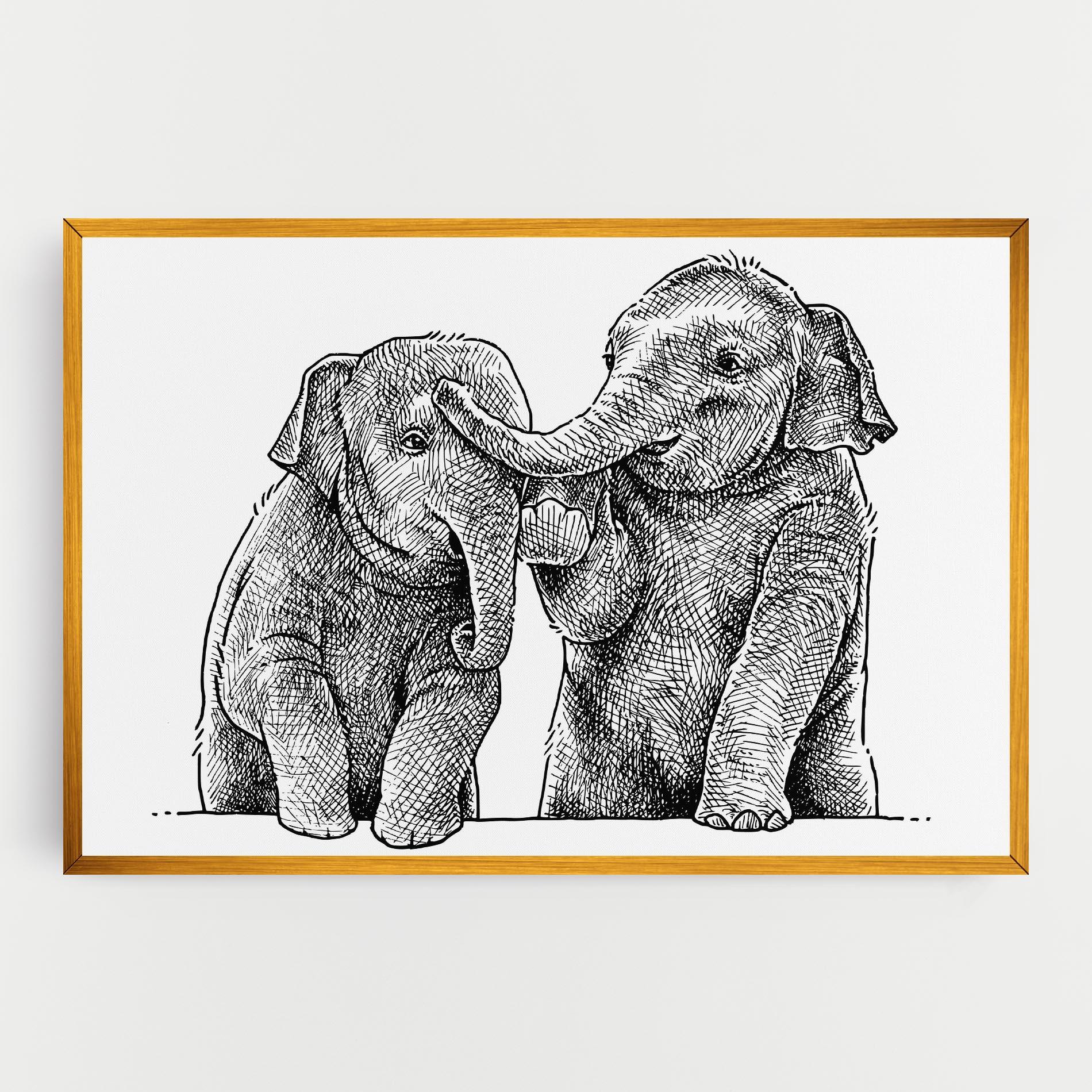 Tablou Canvas Baby Elephants mockup 0