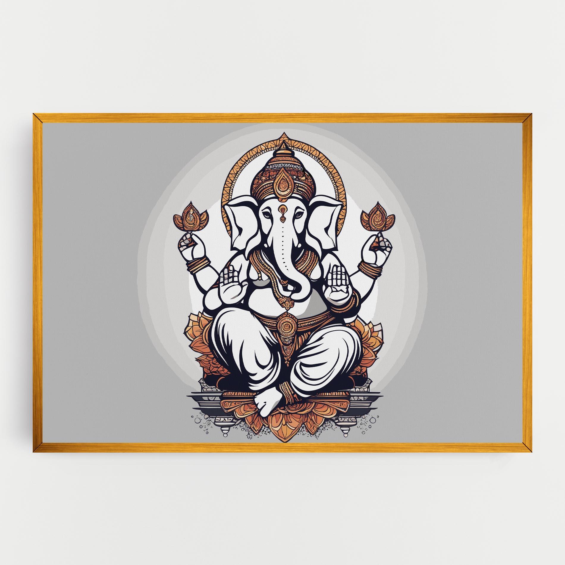 Tablou Canvas Chaturthi Greys mockup 0
