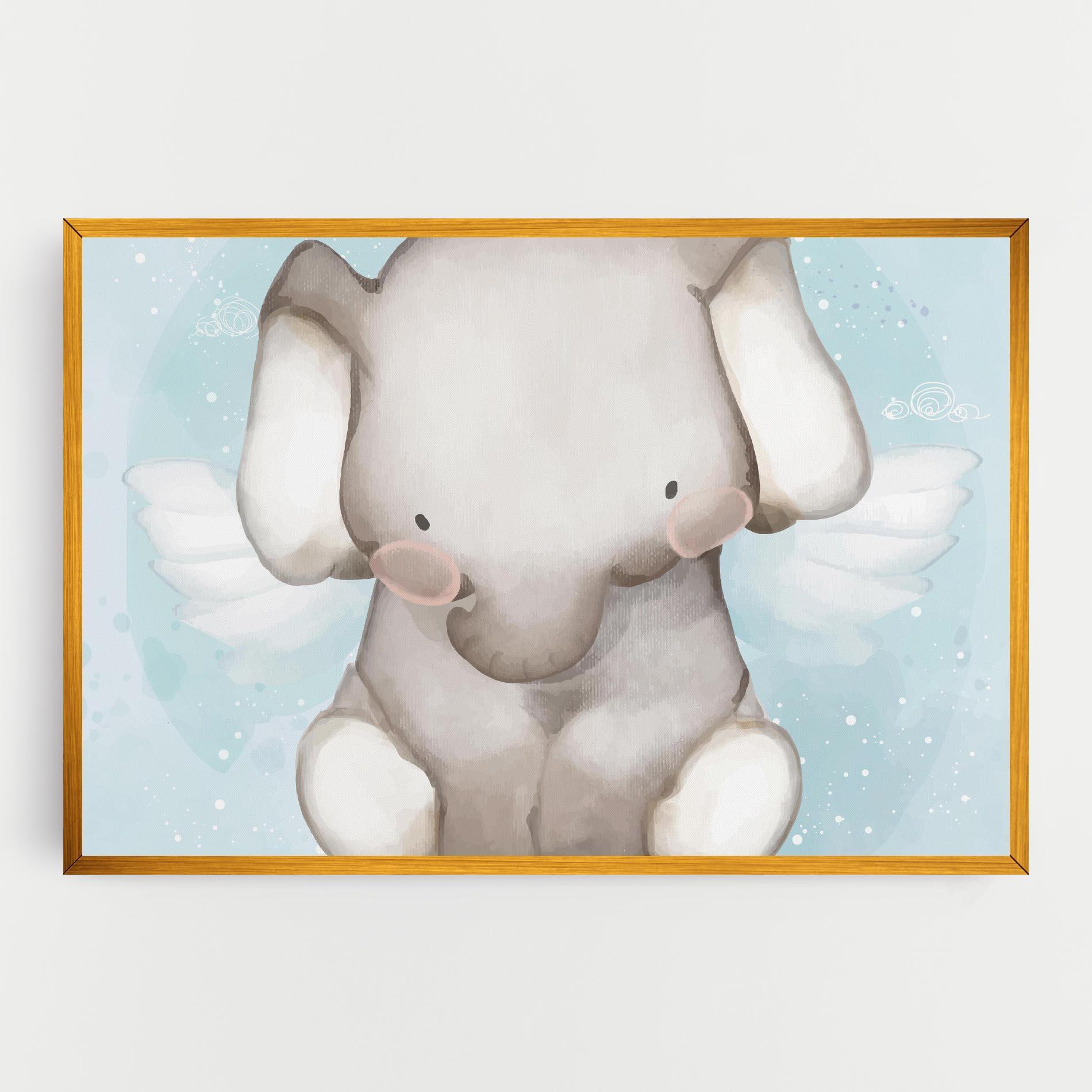 Tablou Canvas Elephant On Blue mockup 0