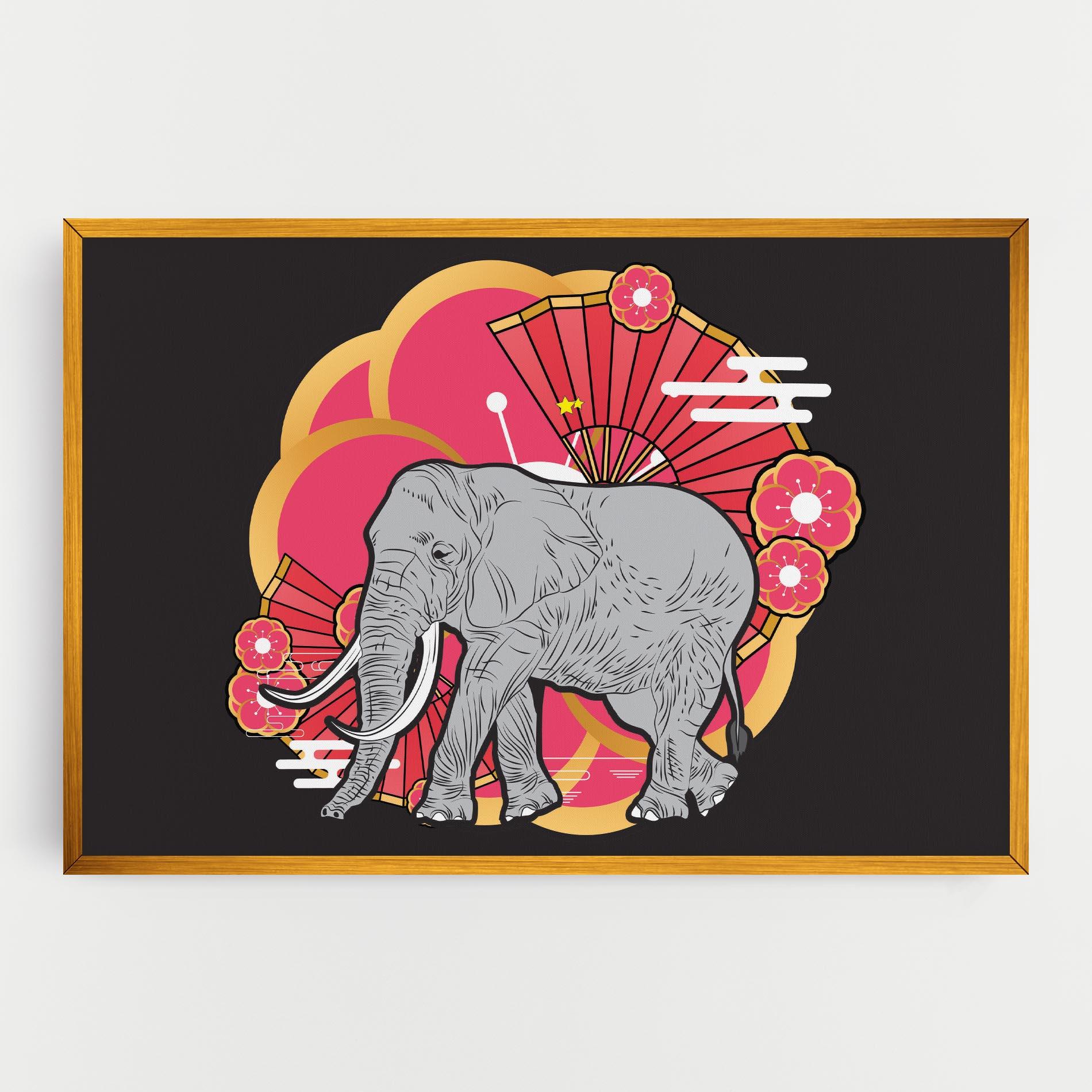 Tablou Canvas Elephant On Pink mockup 0