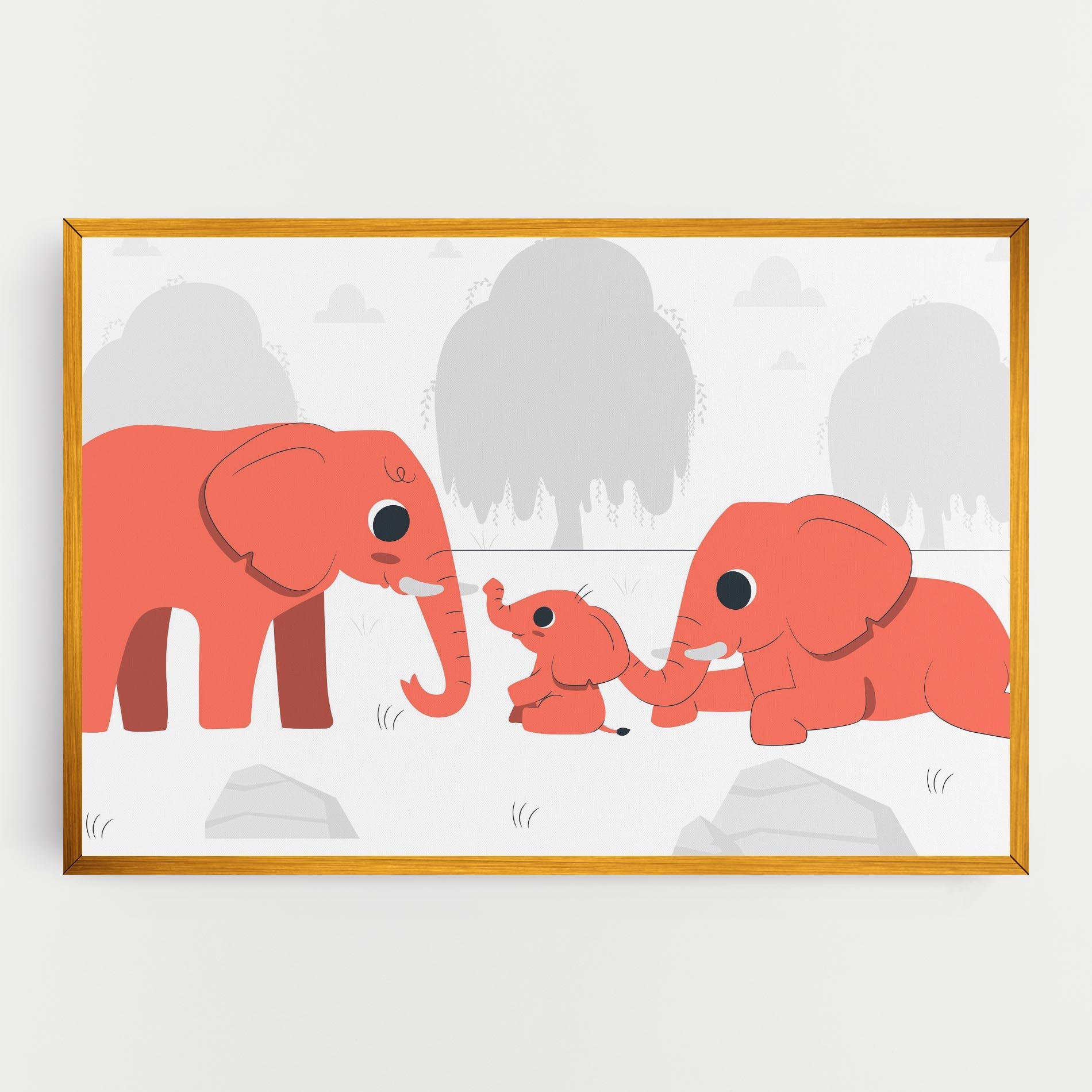 Tablou Canvas Orange Elephant mockup 0