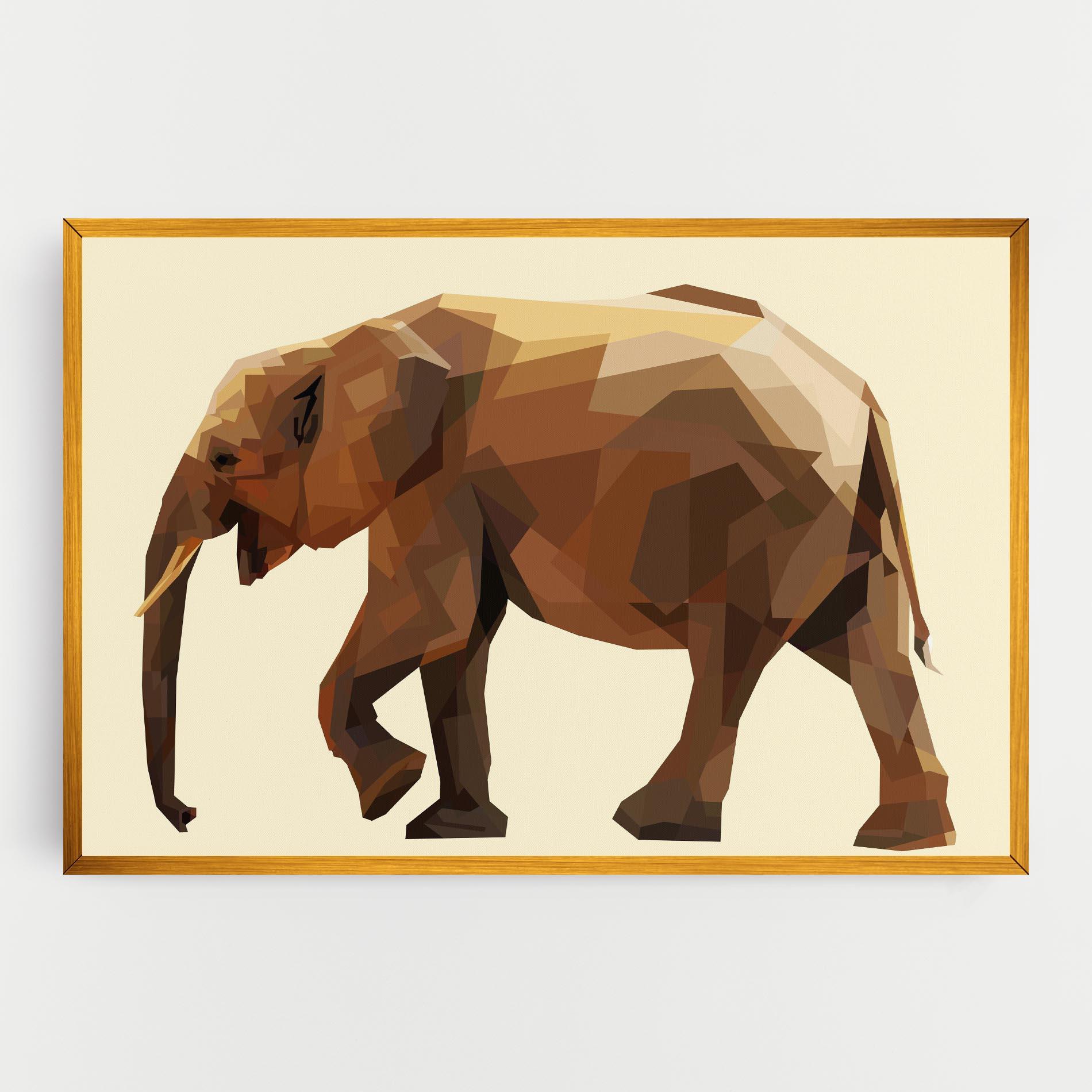 Tablou Canvas Walking Elephant Cream mockup 0