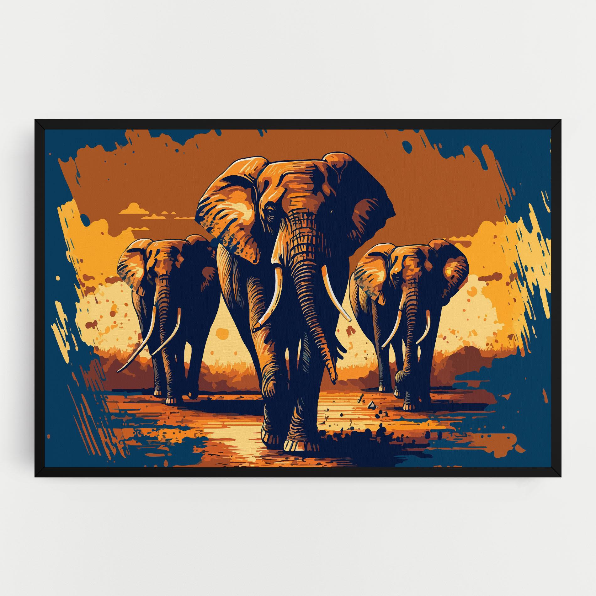 Tablou Canvas 3 Elephants mockup 0