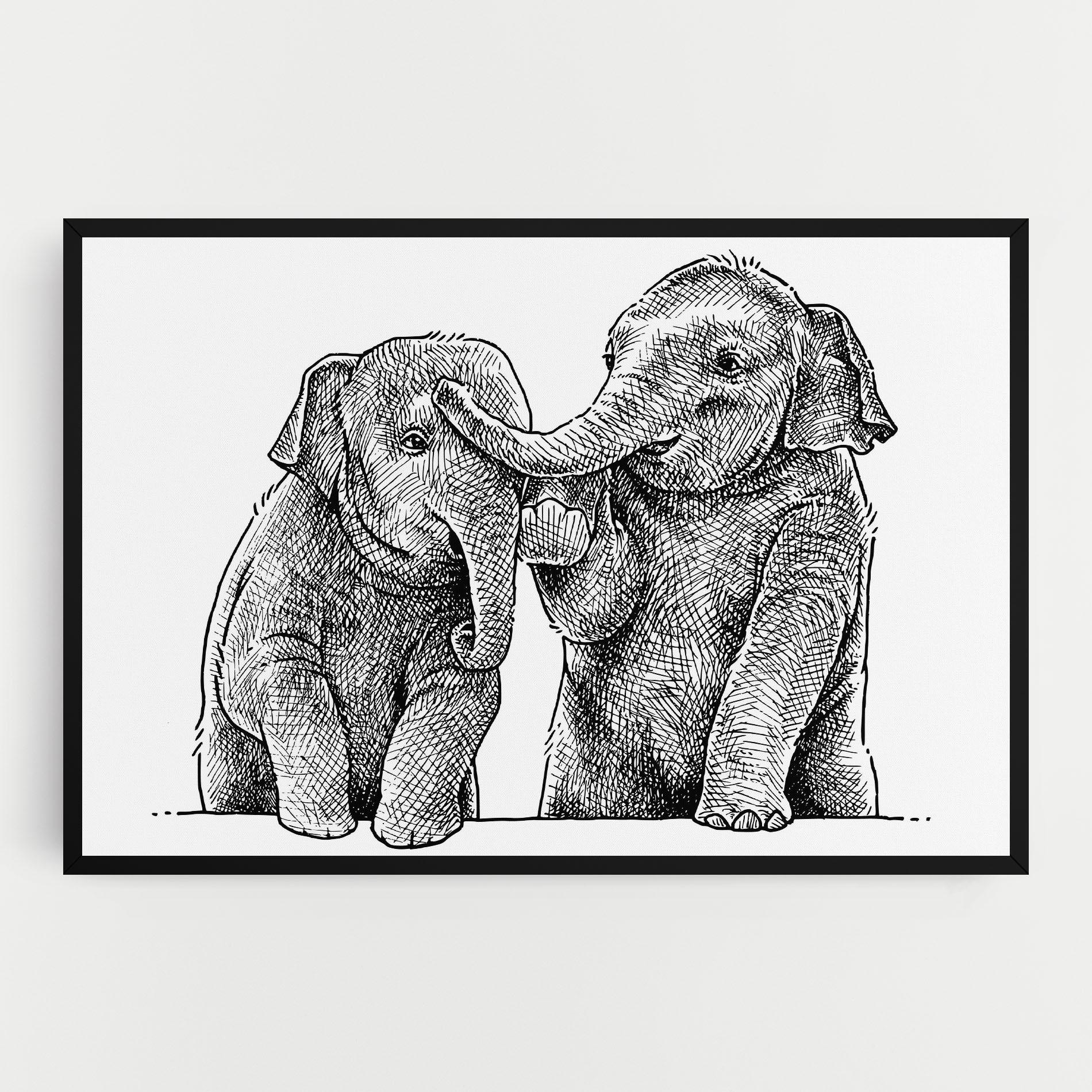 Tablou Canvas Baby Elephants mockup 0