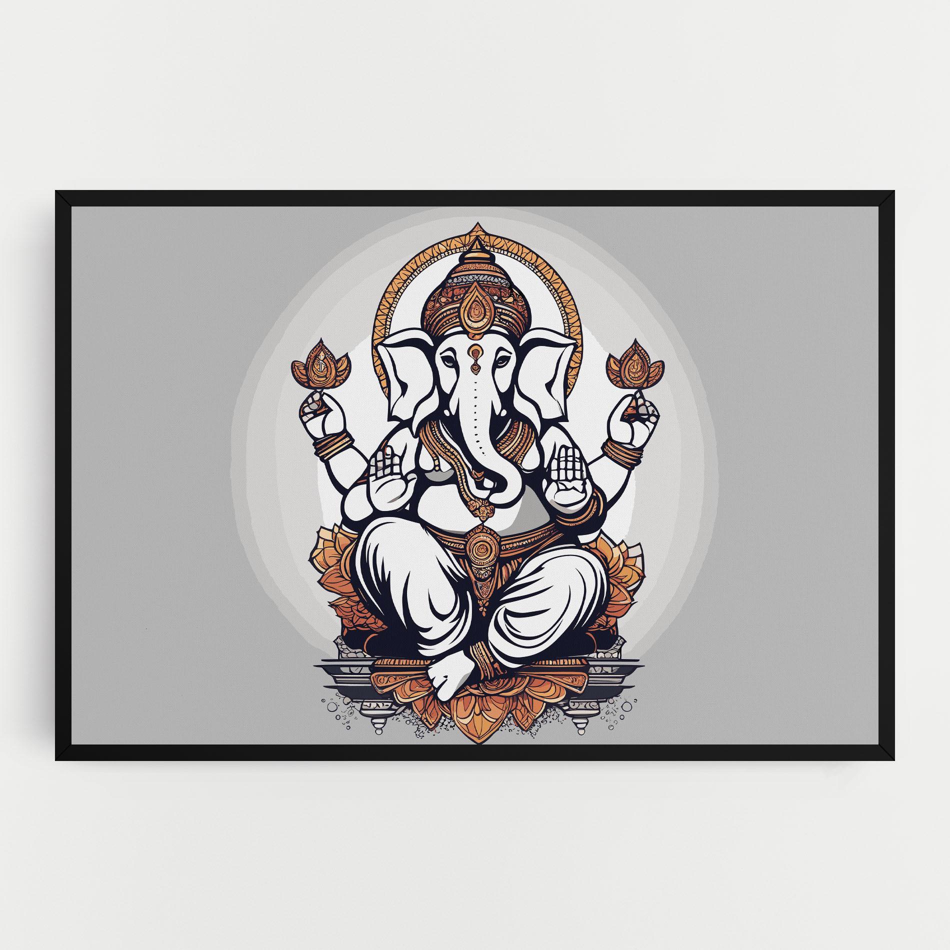 Tablou Canvas Chaturthi Greys mockup 0