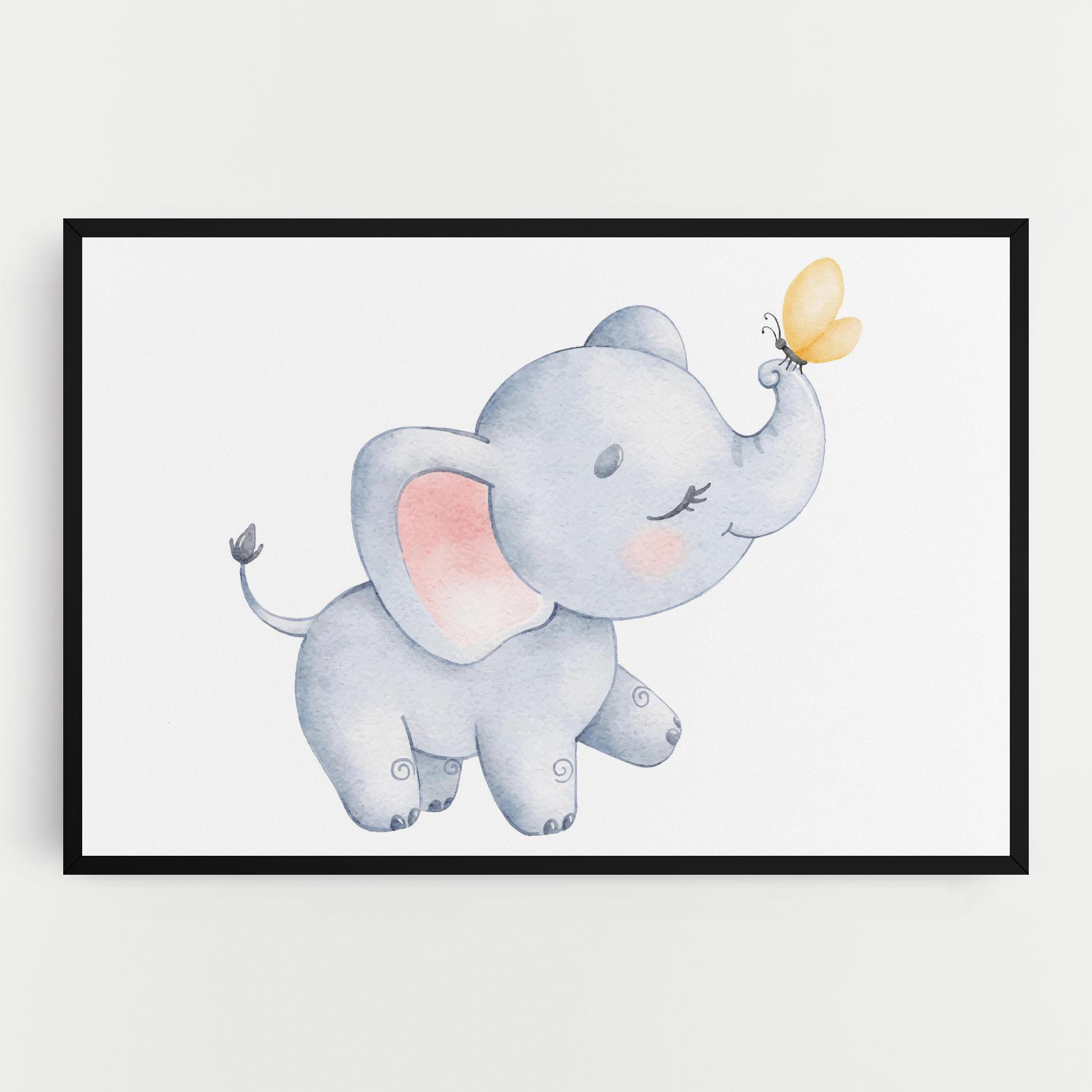 Tablou Canvas Elephant Butterfly mockup 0