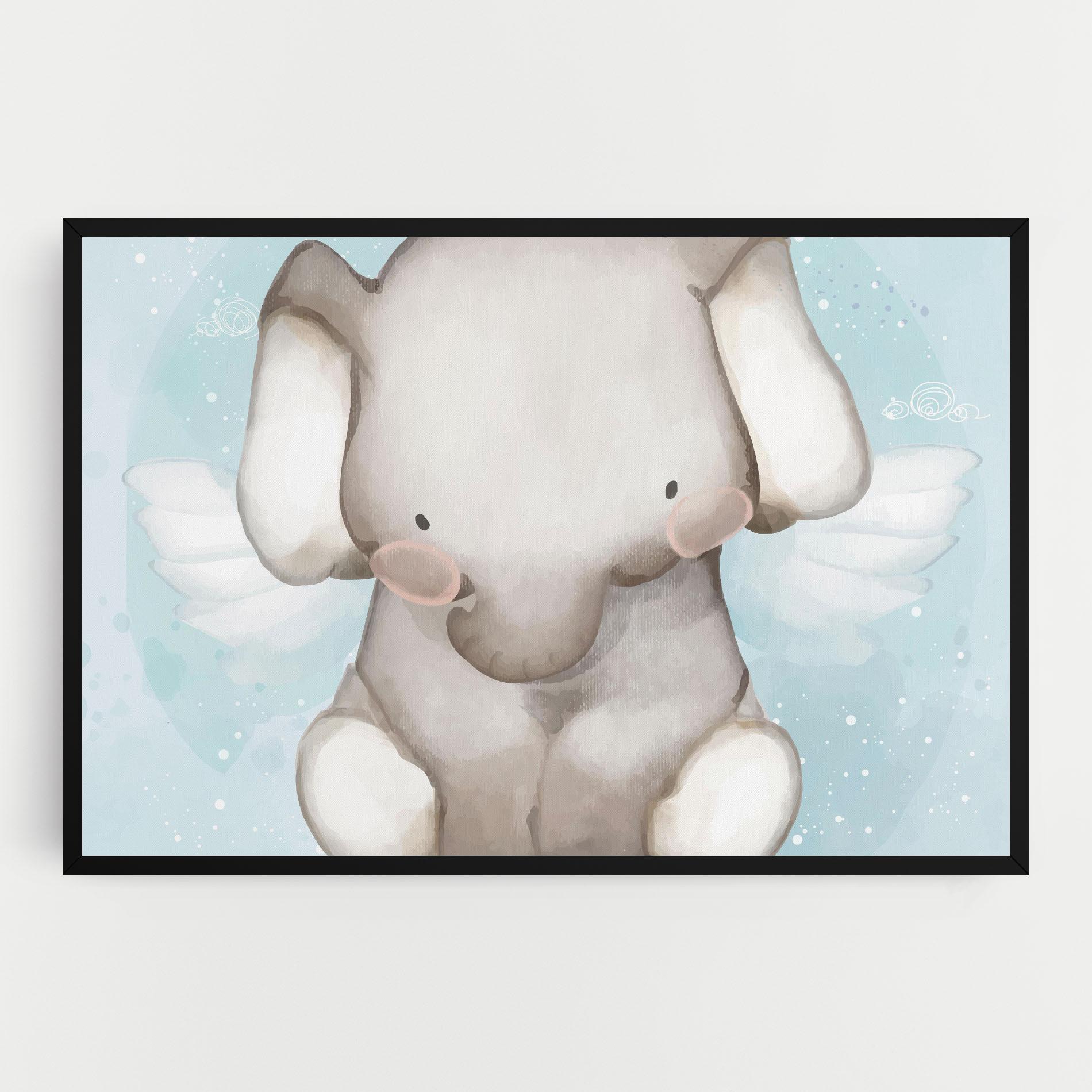 Tablou Canvas Elephant On Blue mockup 0