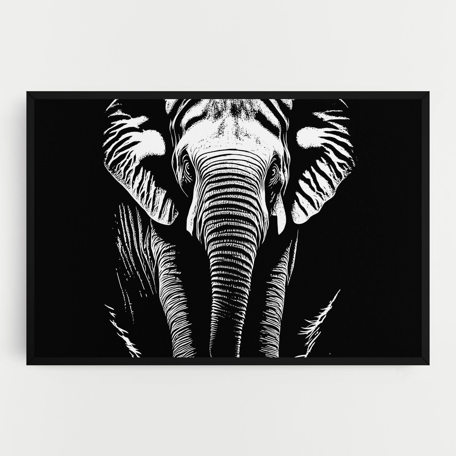 Tablou Canvas Elephant White Head mockup 0