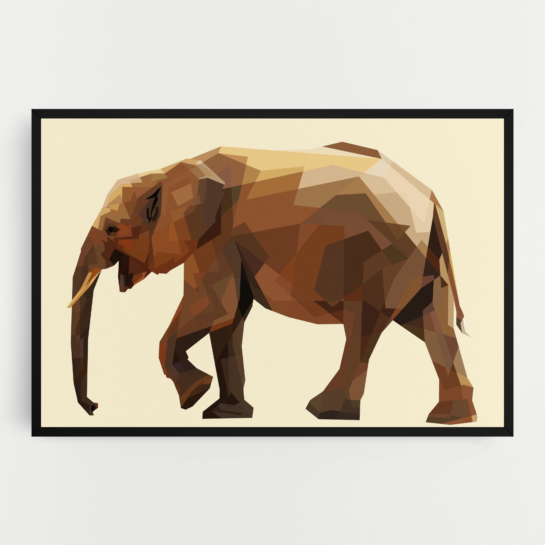 Tablou Canvas Walking Elephant Cream mockup 0
