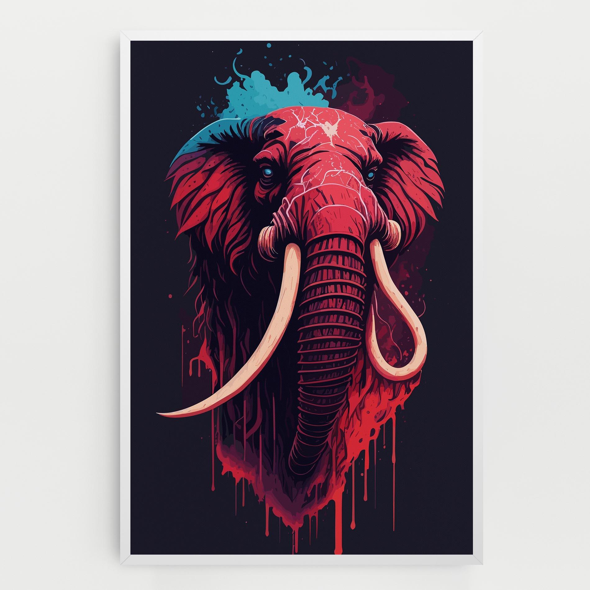 Tablou Canvas Blue Red Elephant mockup 0