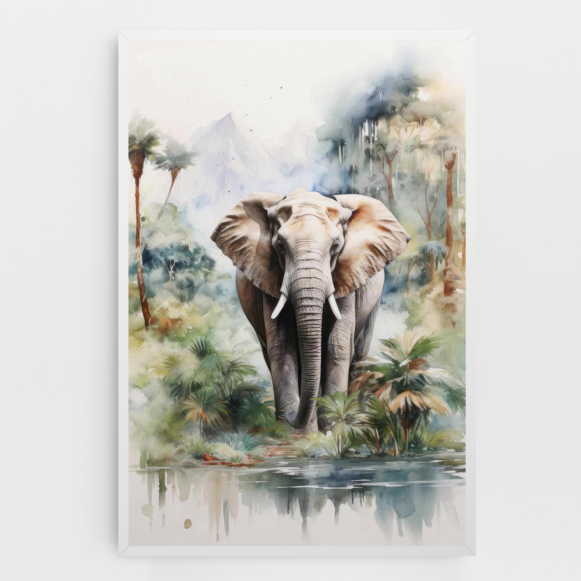 Tablou Canvas Wild Watercolor Elephant mockup 0