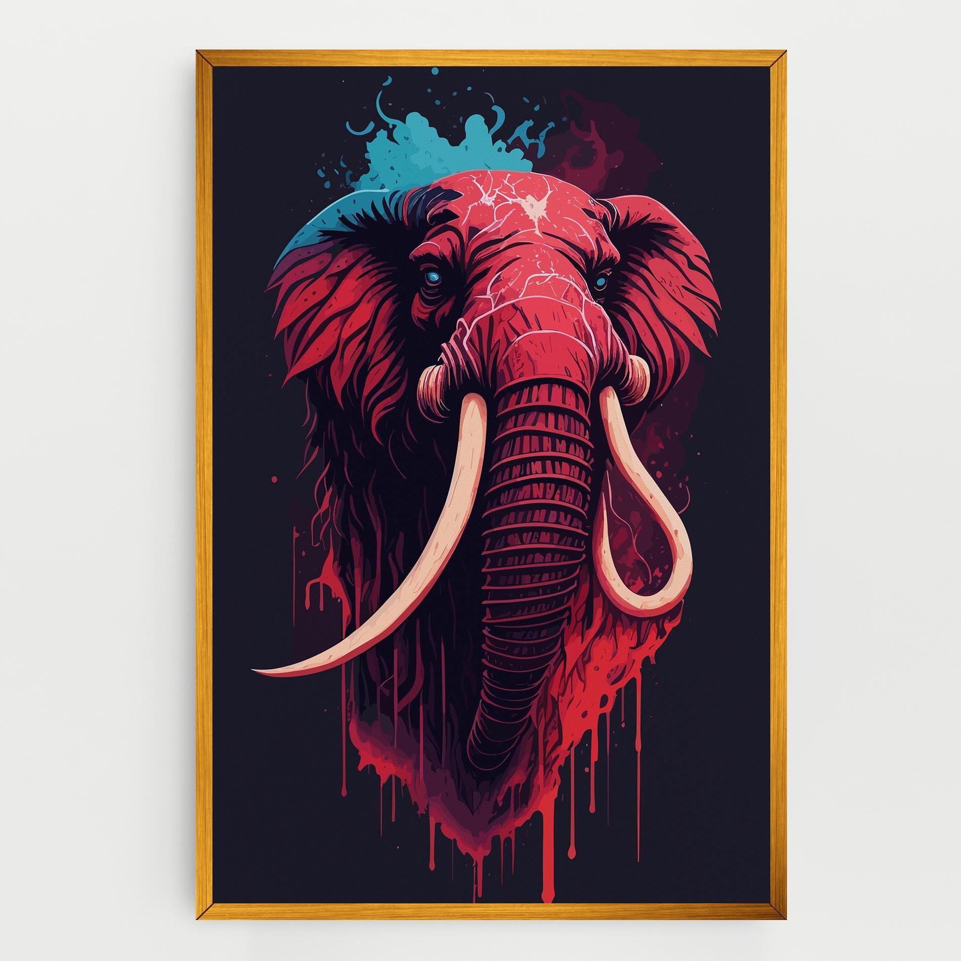 Tablou Canvas Blue Red Elephant mockup 0