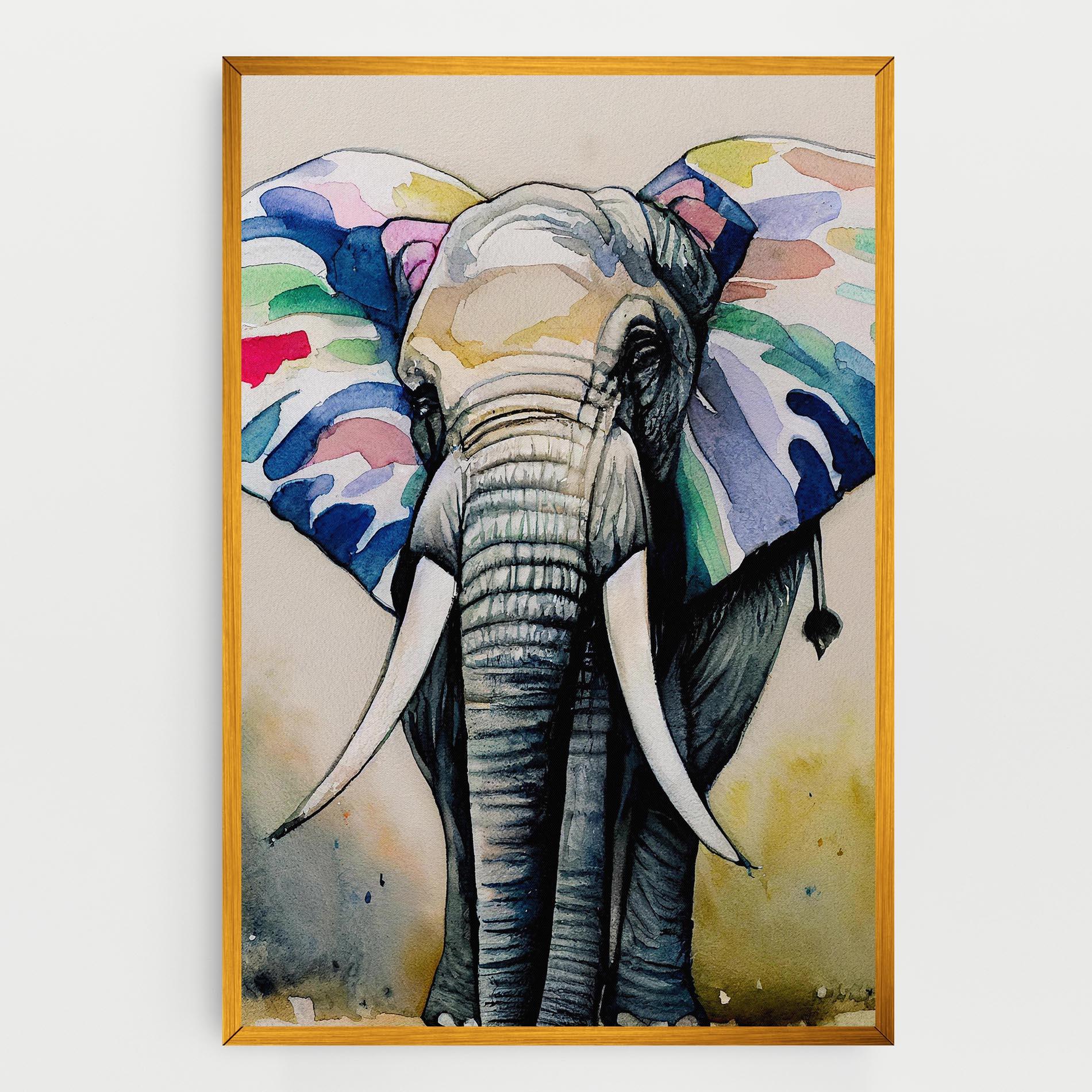 Tablou Canvas Watercolor Elephant Art mockup 0