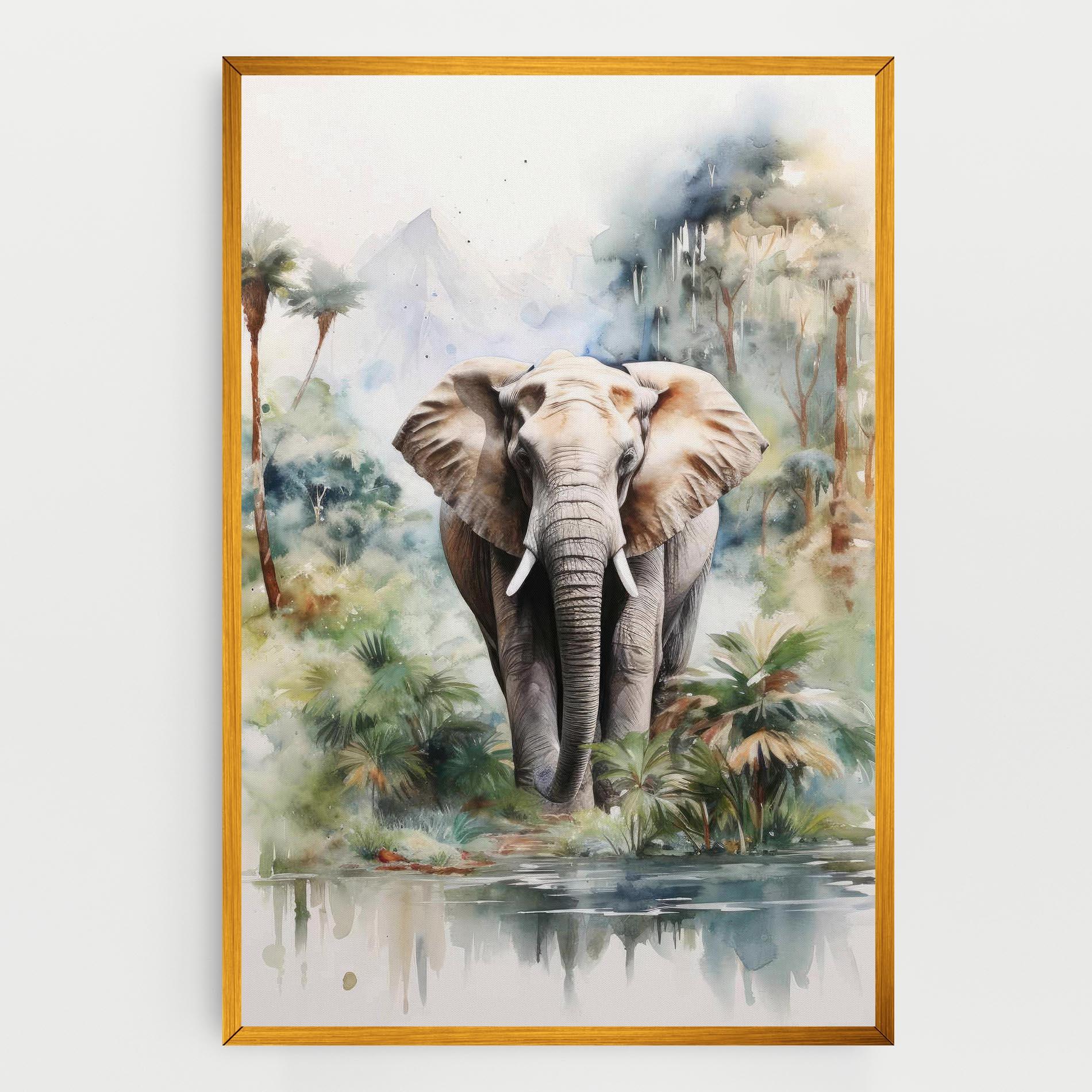 Tablou Canvas Wild Watercolor Elephant mockup 0