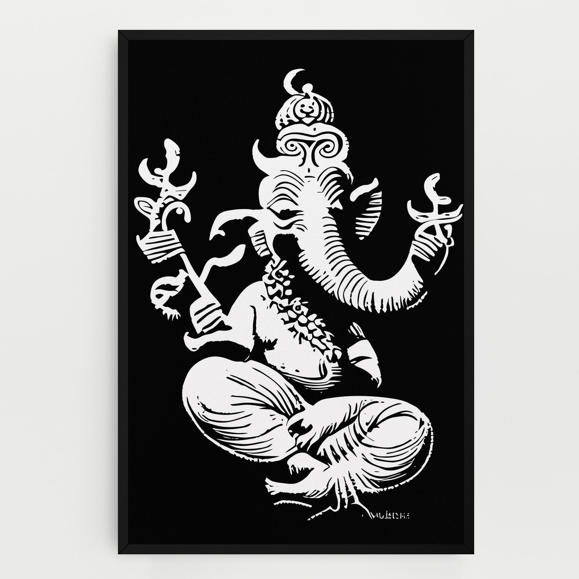 Black And White Ganesha mockup 0