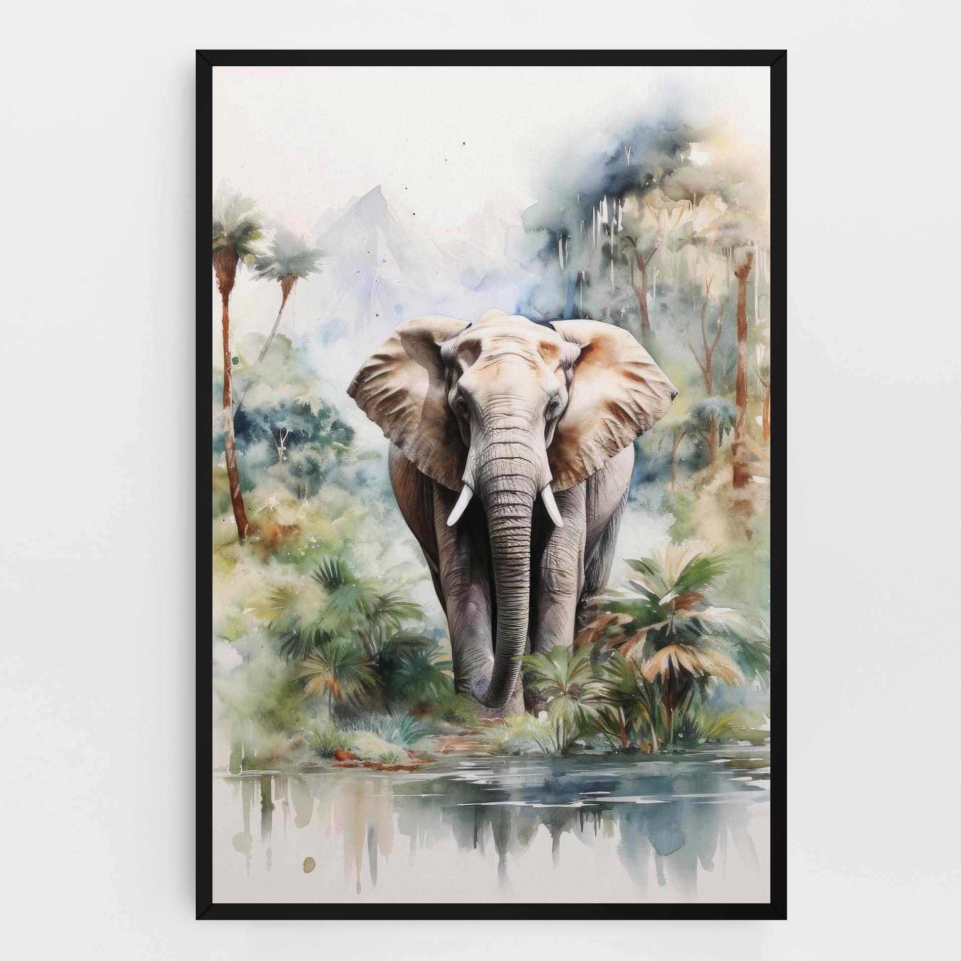 Tablou Canvas Wild Watercolor Elephant mockup 0