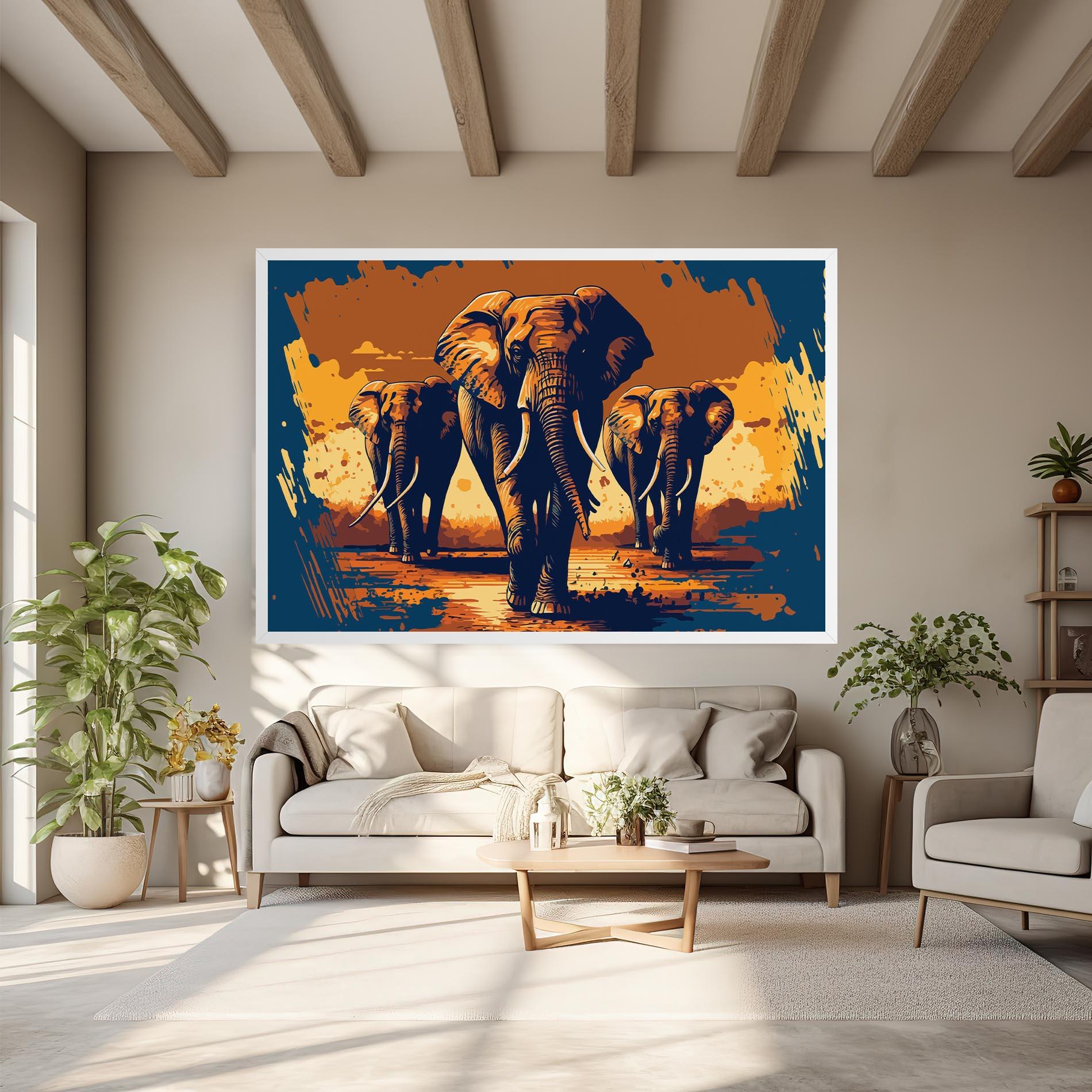 Tablou Canvas 3 Elephants mockup 6