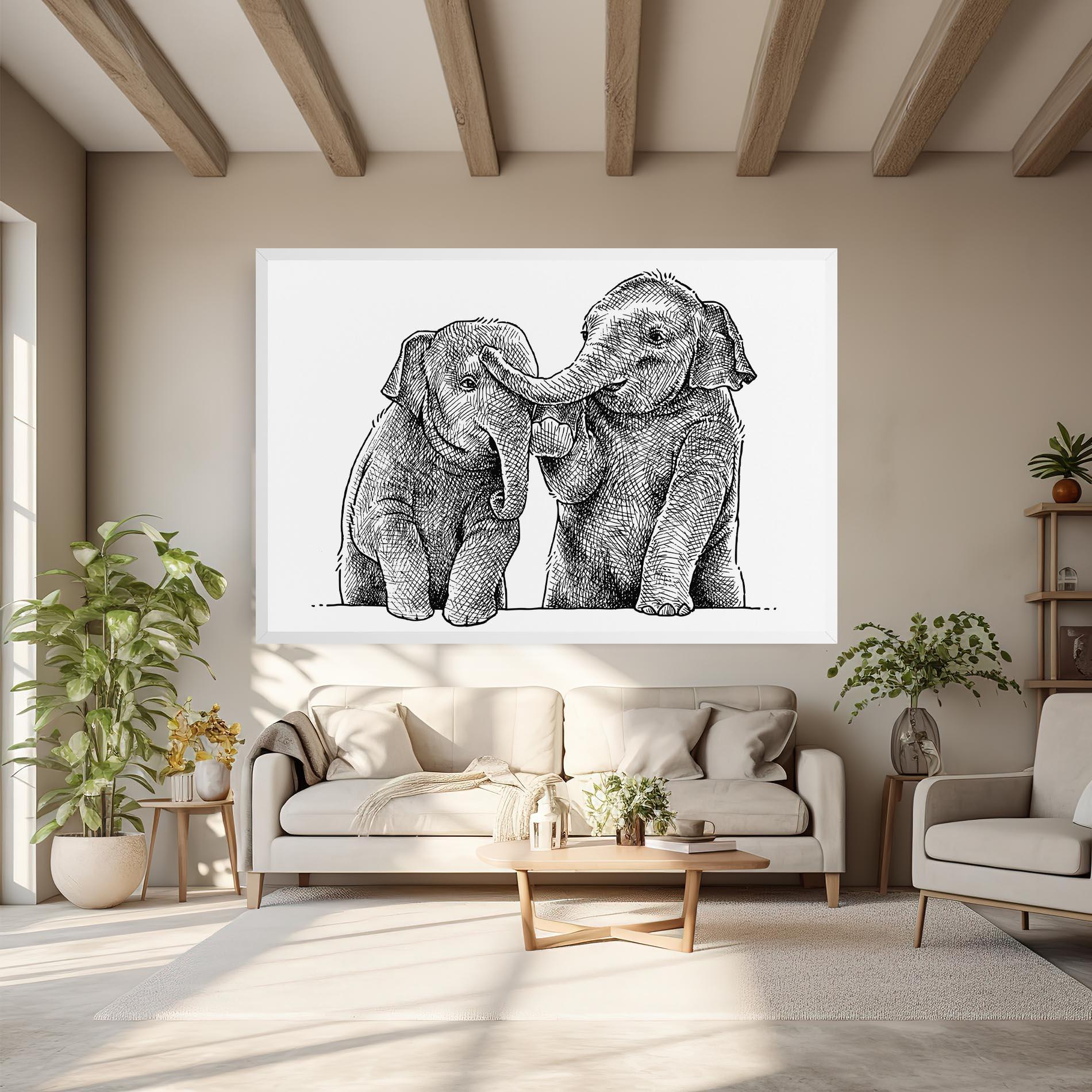 Tablou Canvas Baby Elephants mockup 6
