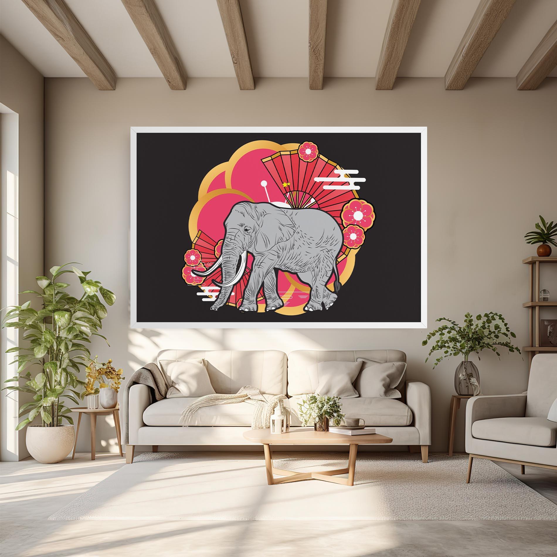 Tablou Canvas Elephant On Pink mockup 6