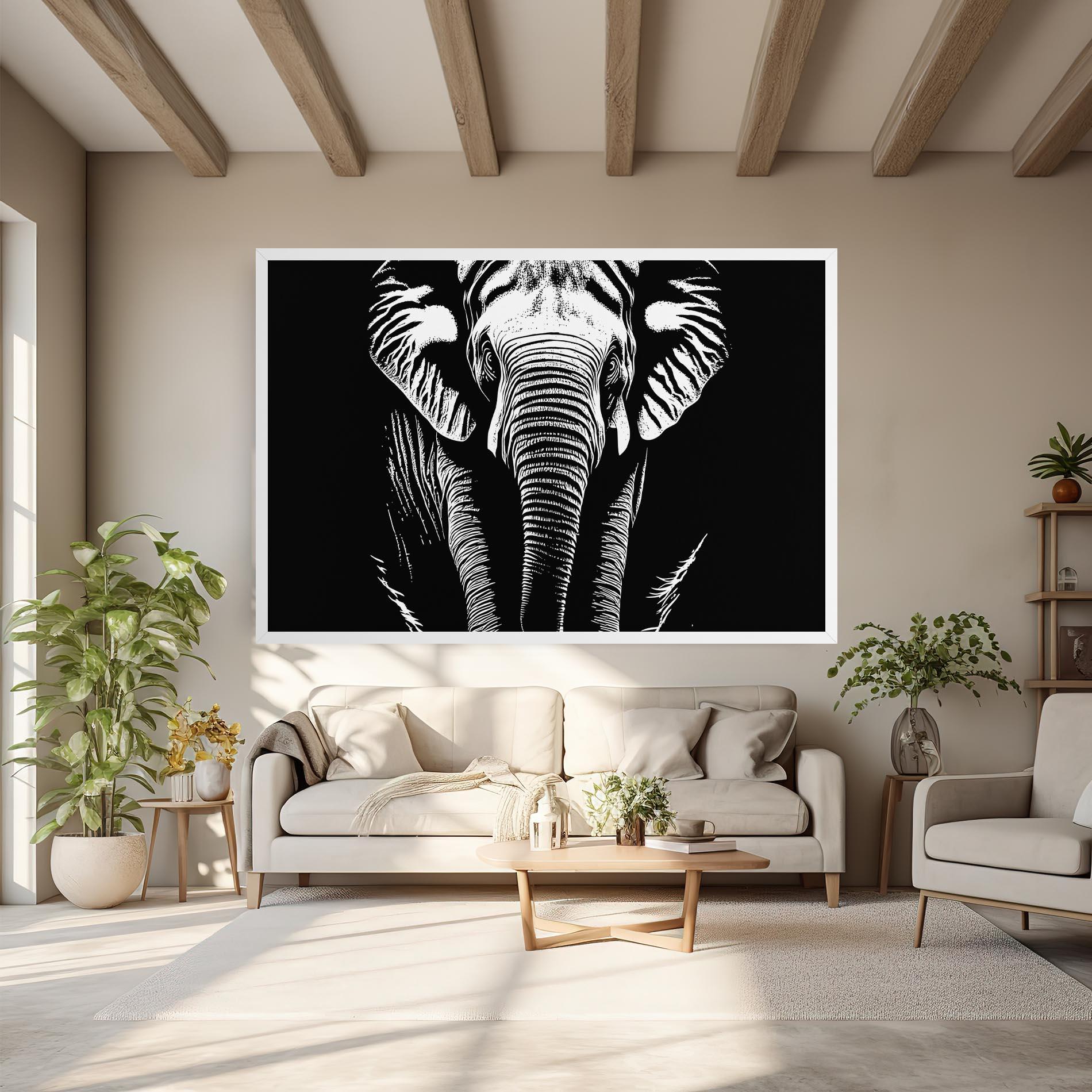 Tablou Canvas Elephant White Head mockup 6