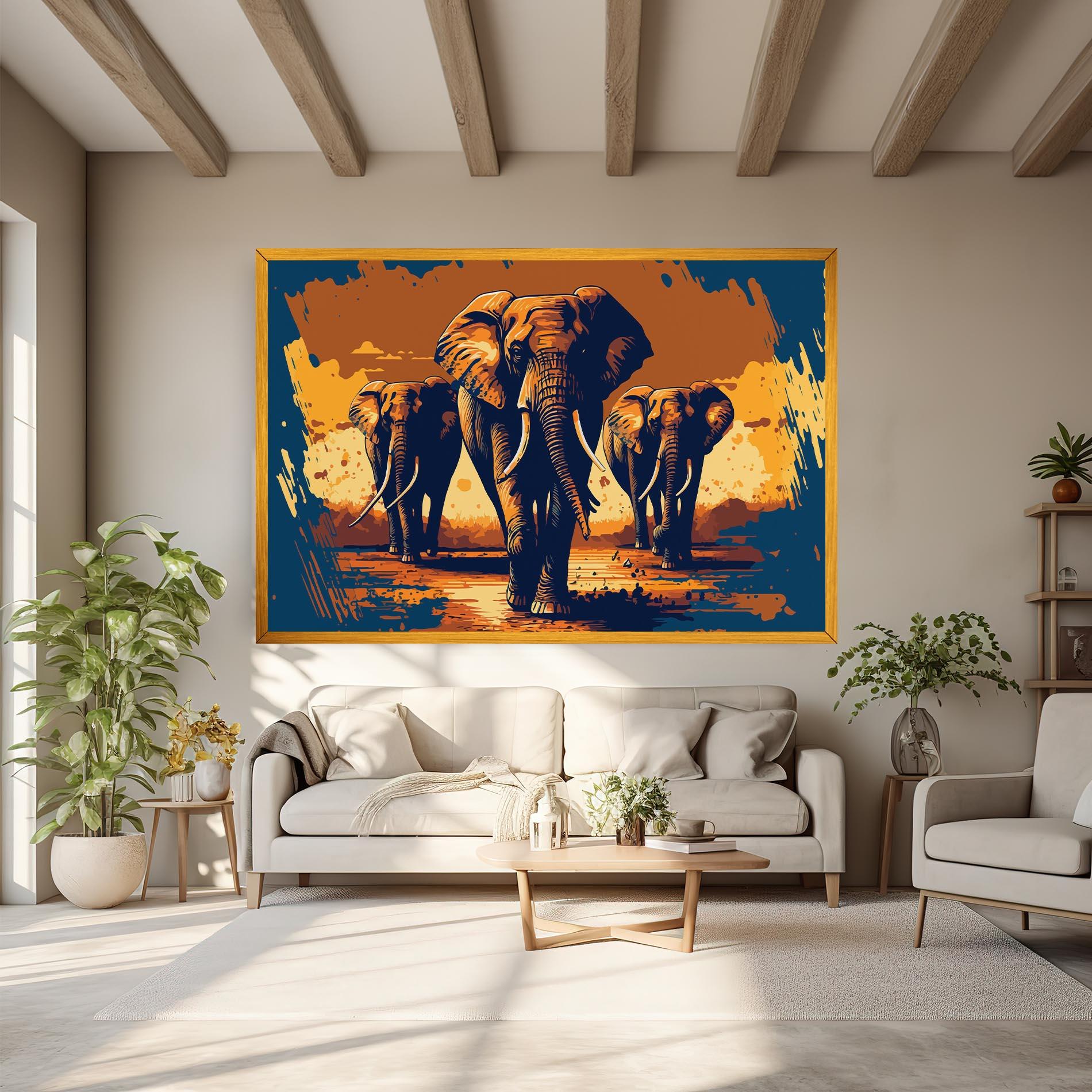 Tablou Canvas 3 Elephants mockup 6