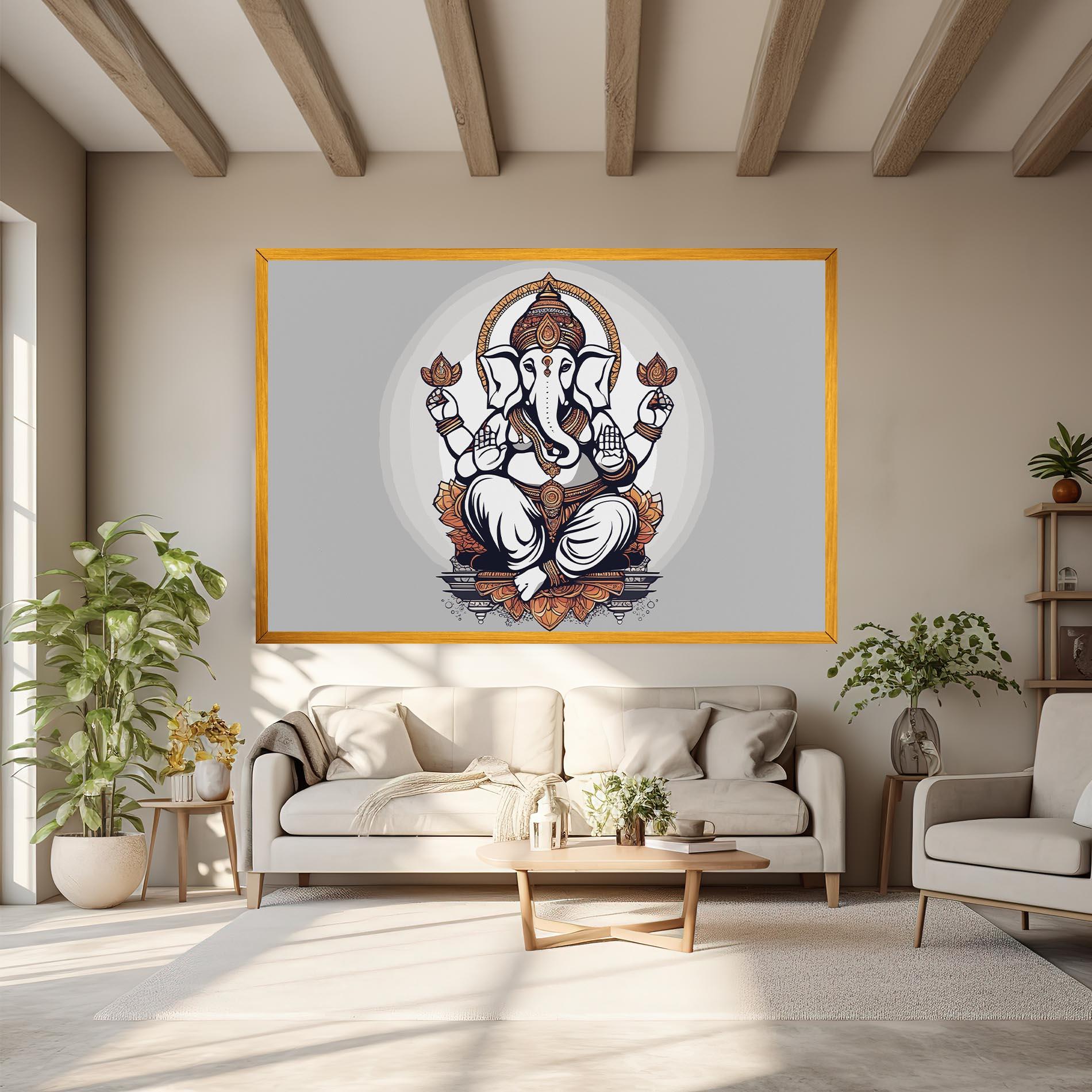 Tablou Canvas Chaturthi Greys mockup 6