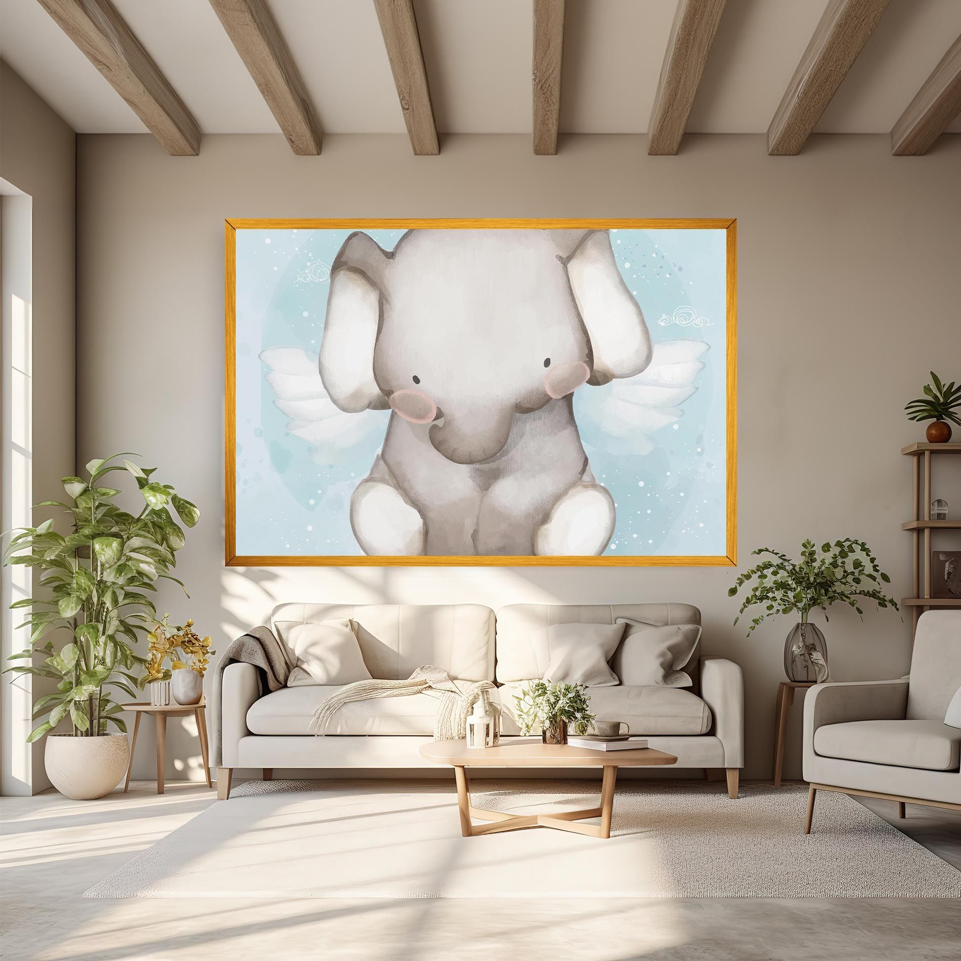 Elephant On Blue mockup 6