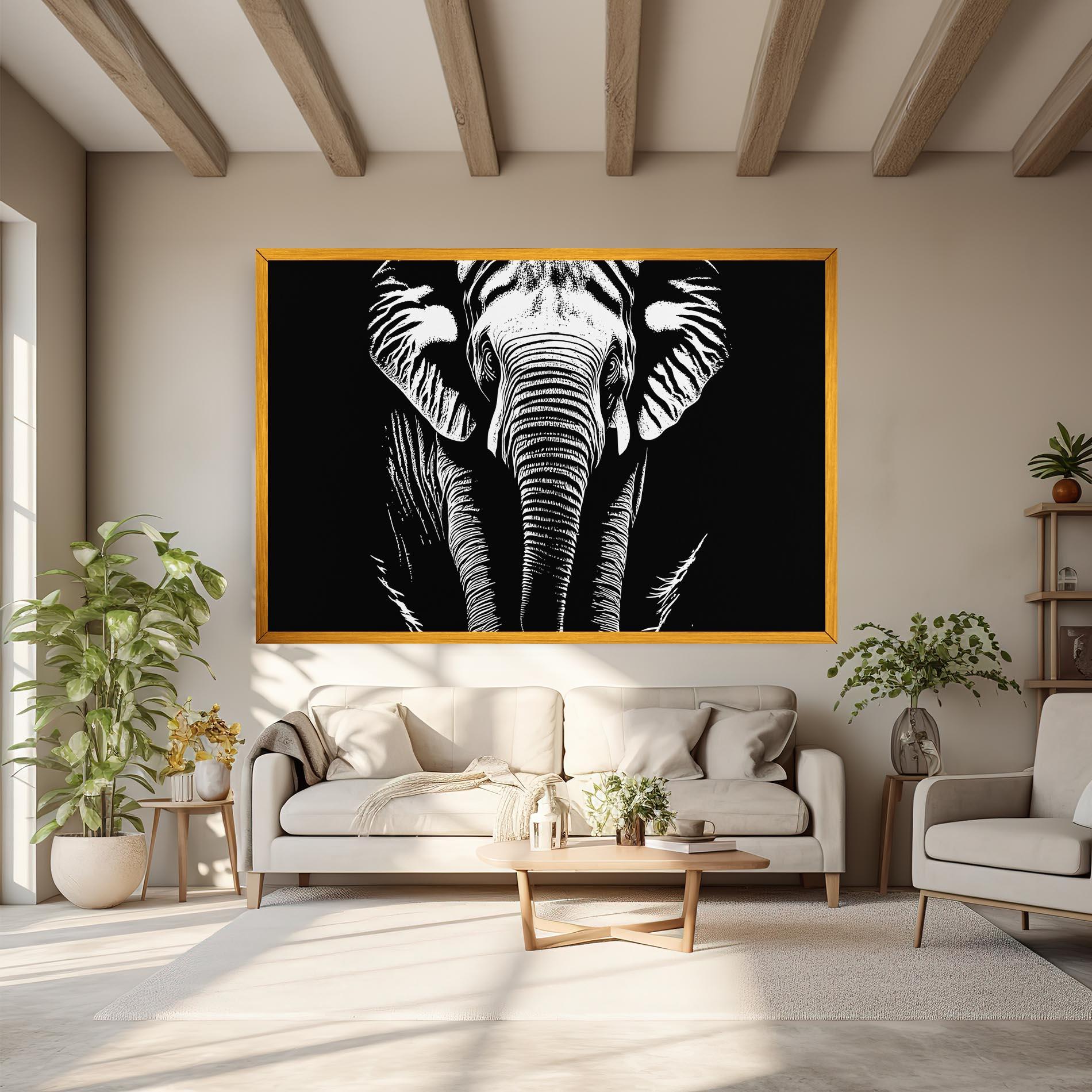 Tablou Canvas Elephant White Head mockup 6