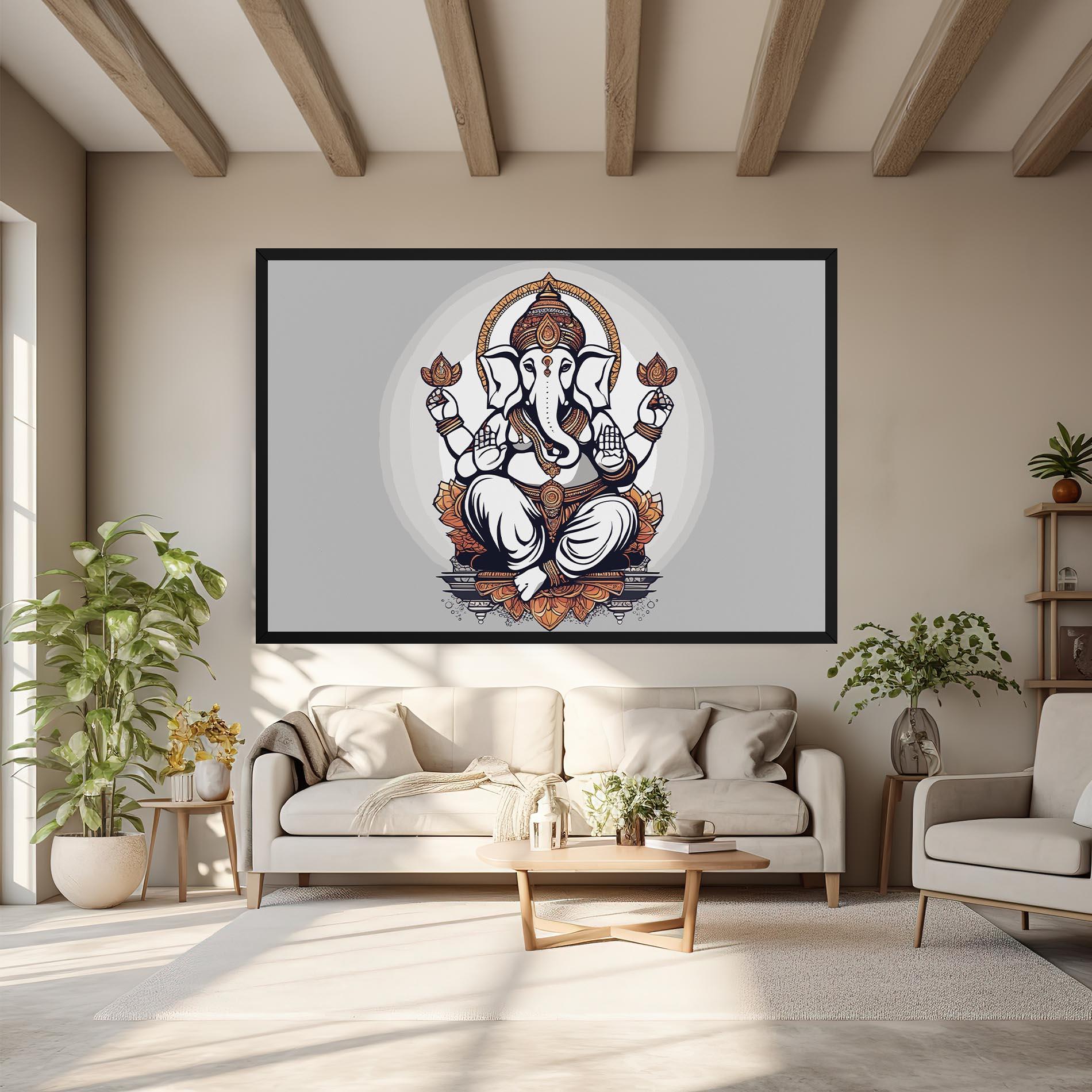 Tablou Canvas Chaturthi Greys mockup 6