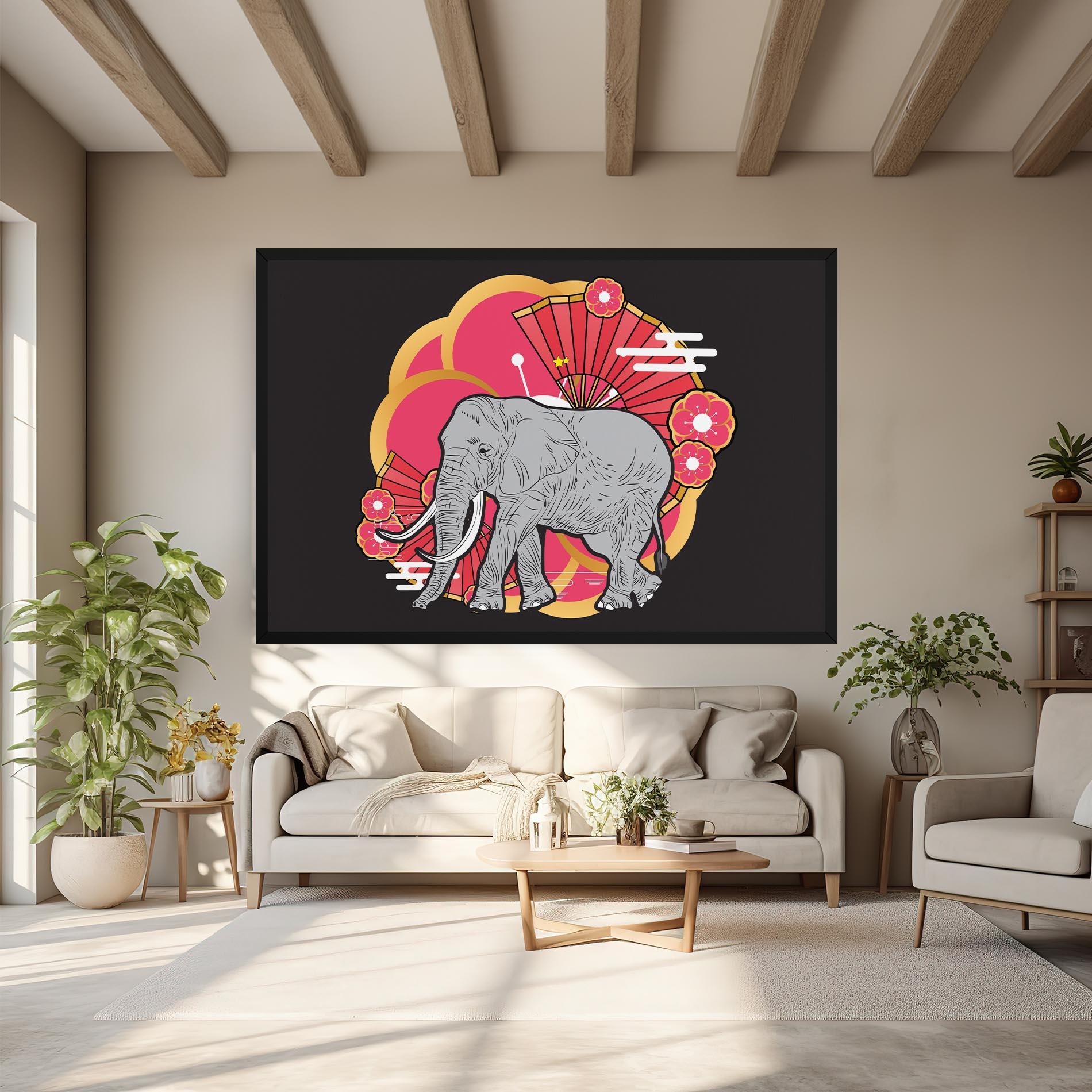 Tablou Canvas Elephant On Pink mockup 6