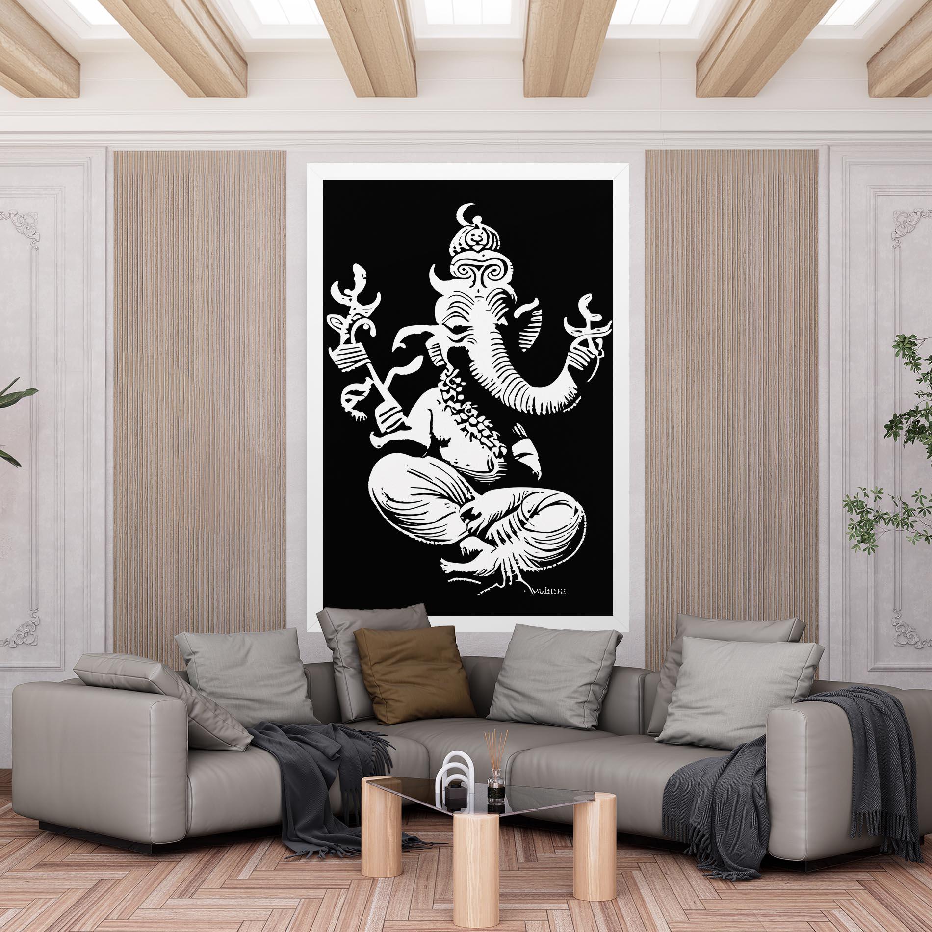 Tablou Canvas Black And White Ganesha mockup 6