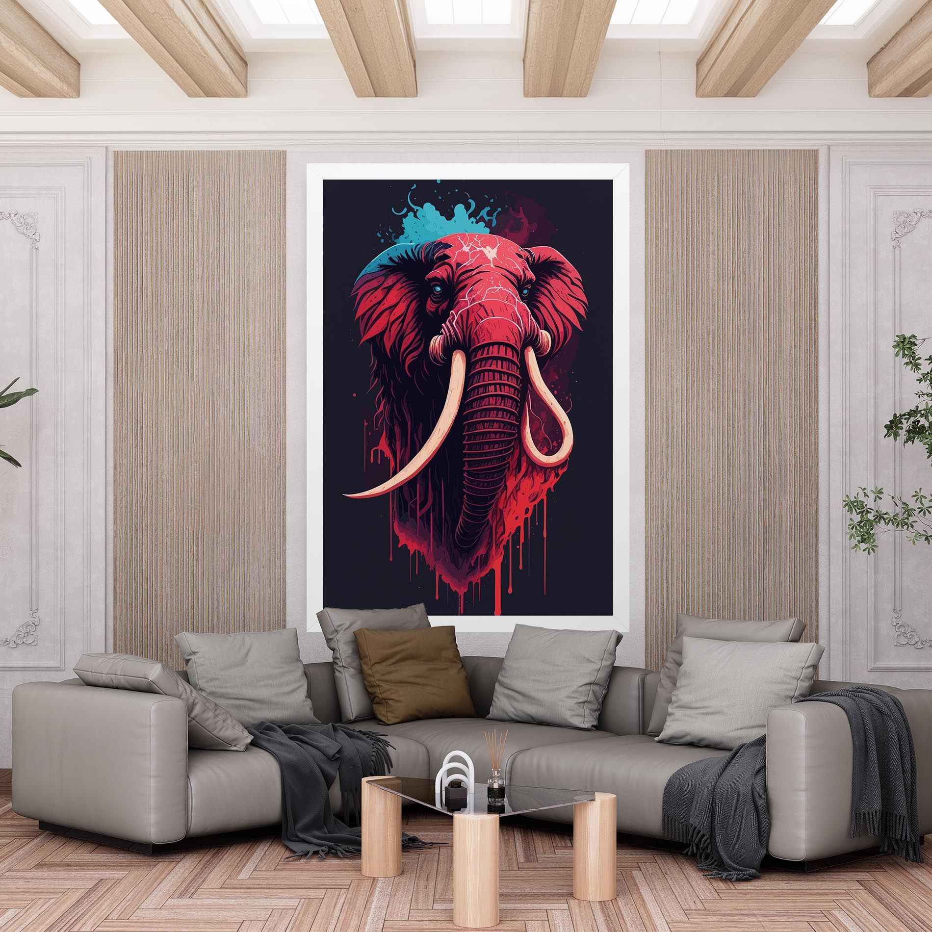Blue Red Elephant mockup 6
